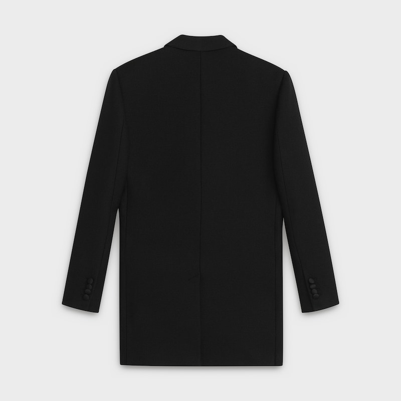 coat jacket in tux wool crêpe sablé - null | CELINE