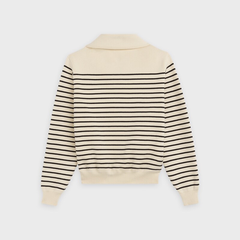 'marin' open-collar sweater in cotton | CELINE
