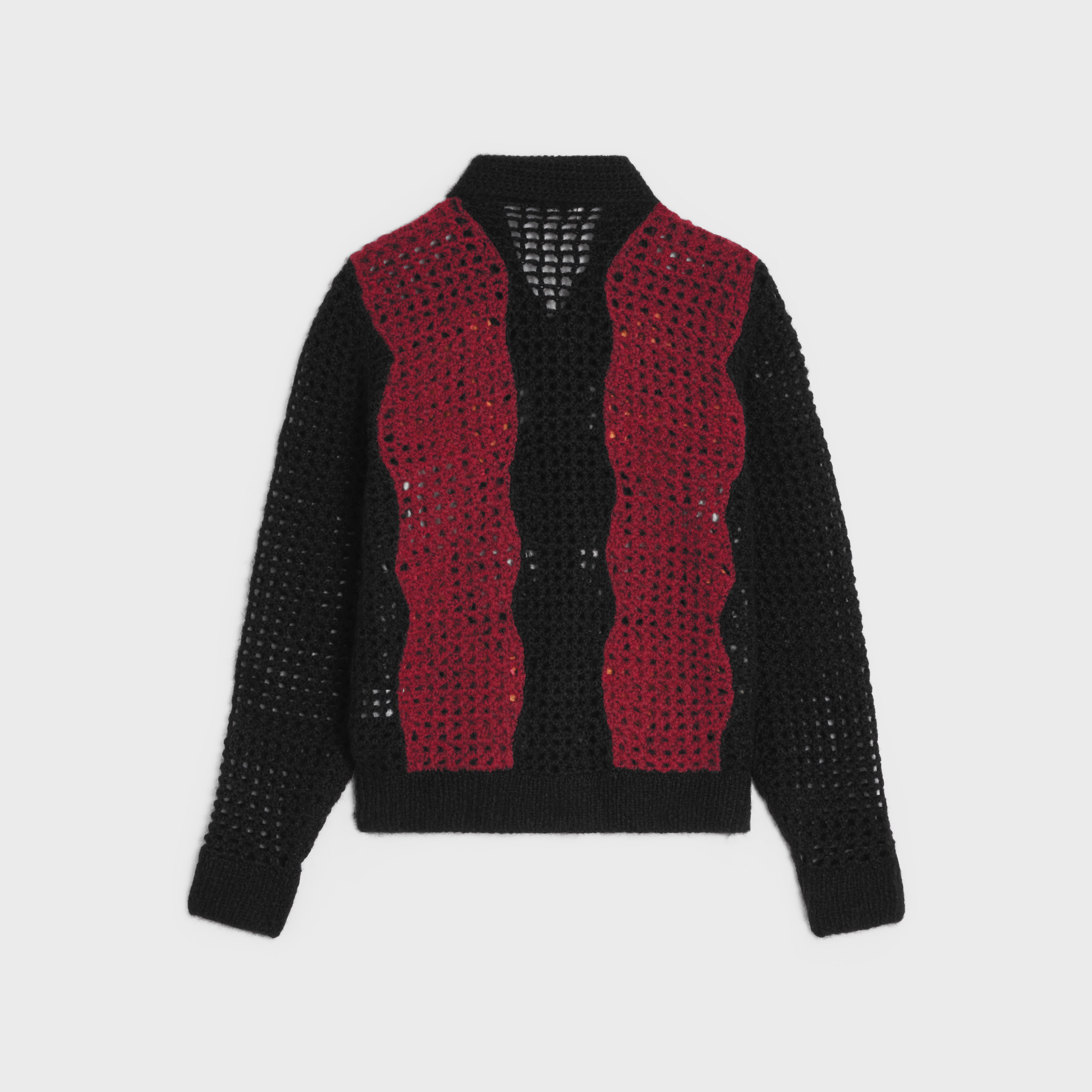 celine red cardigan