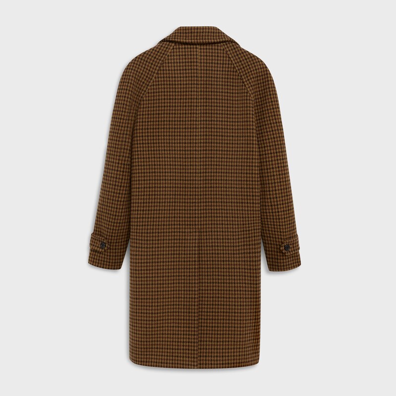 MAC COAT WITH 3 BUTTONS IN HOUNDSTOOTH WOOL | CELINE