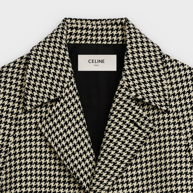 "mac"coat in large houndstooth wool - null | CELINE
