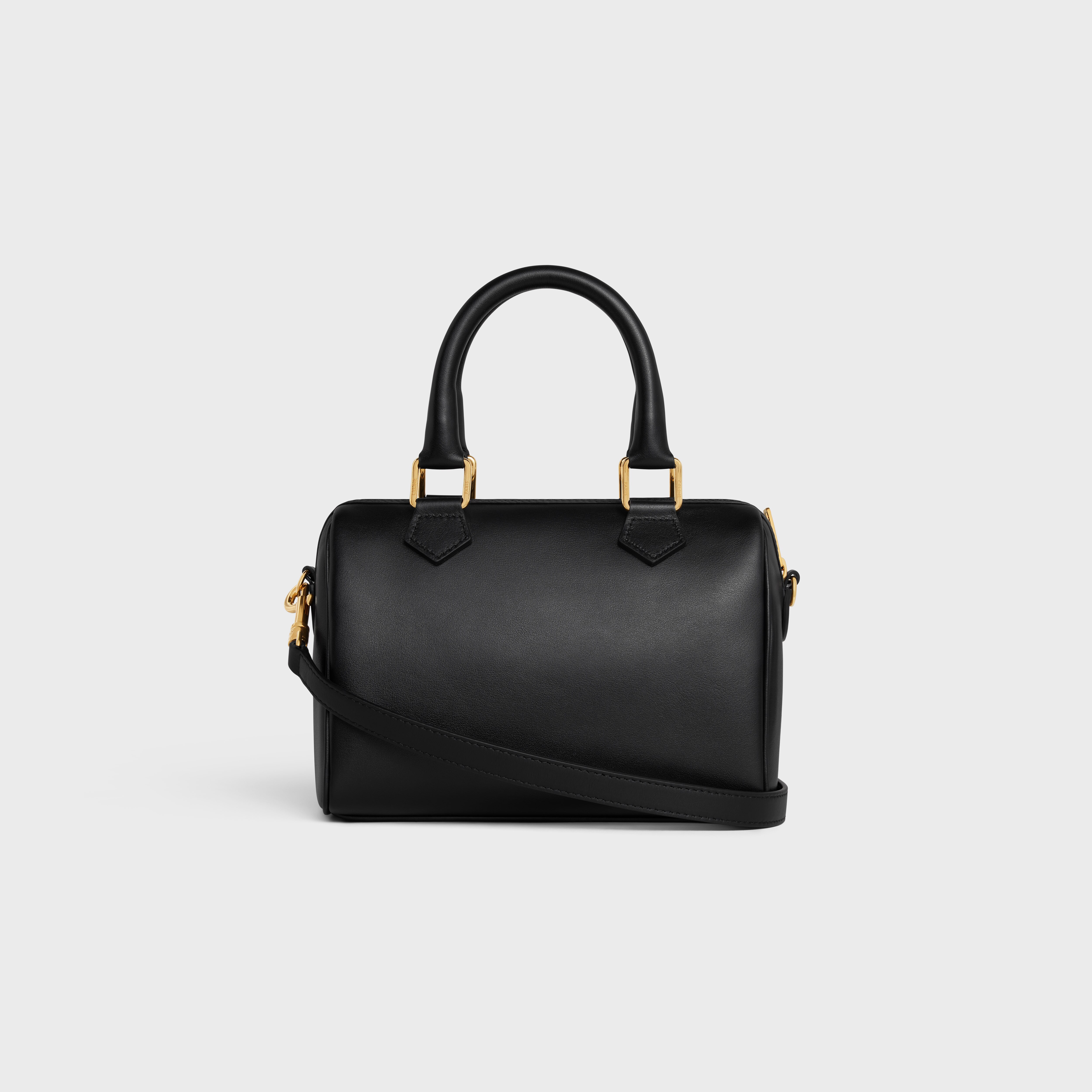 SMALL BOSTON CUIR TRIOMPHE IN SMOOTH CALFSKIN - BLACK