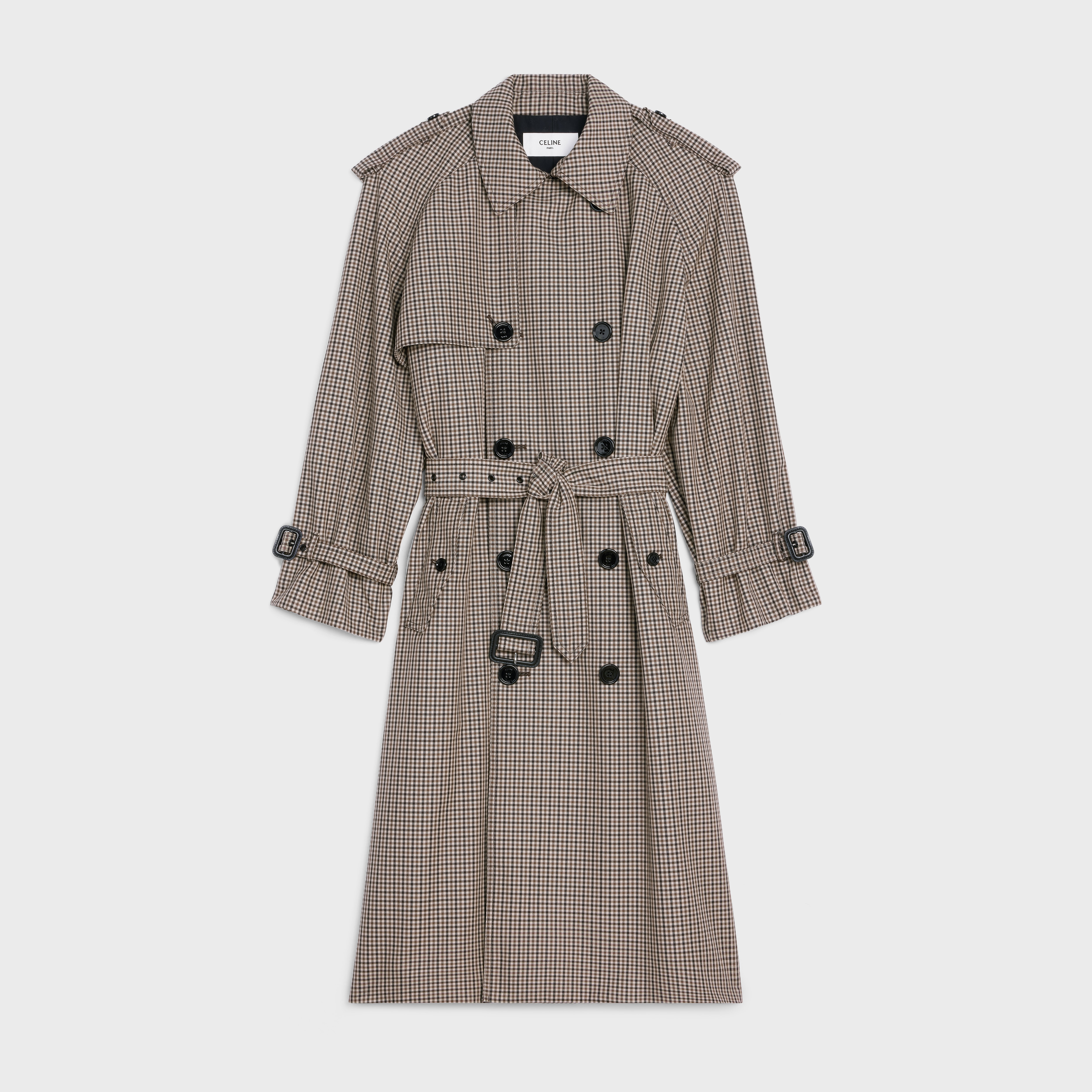 celine check coat