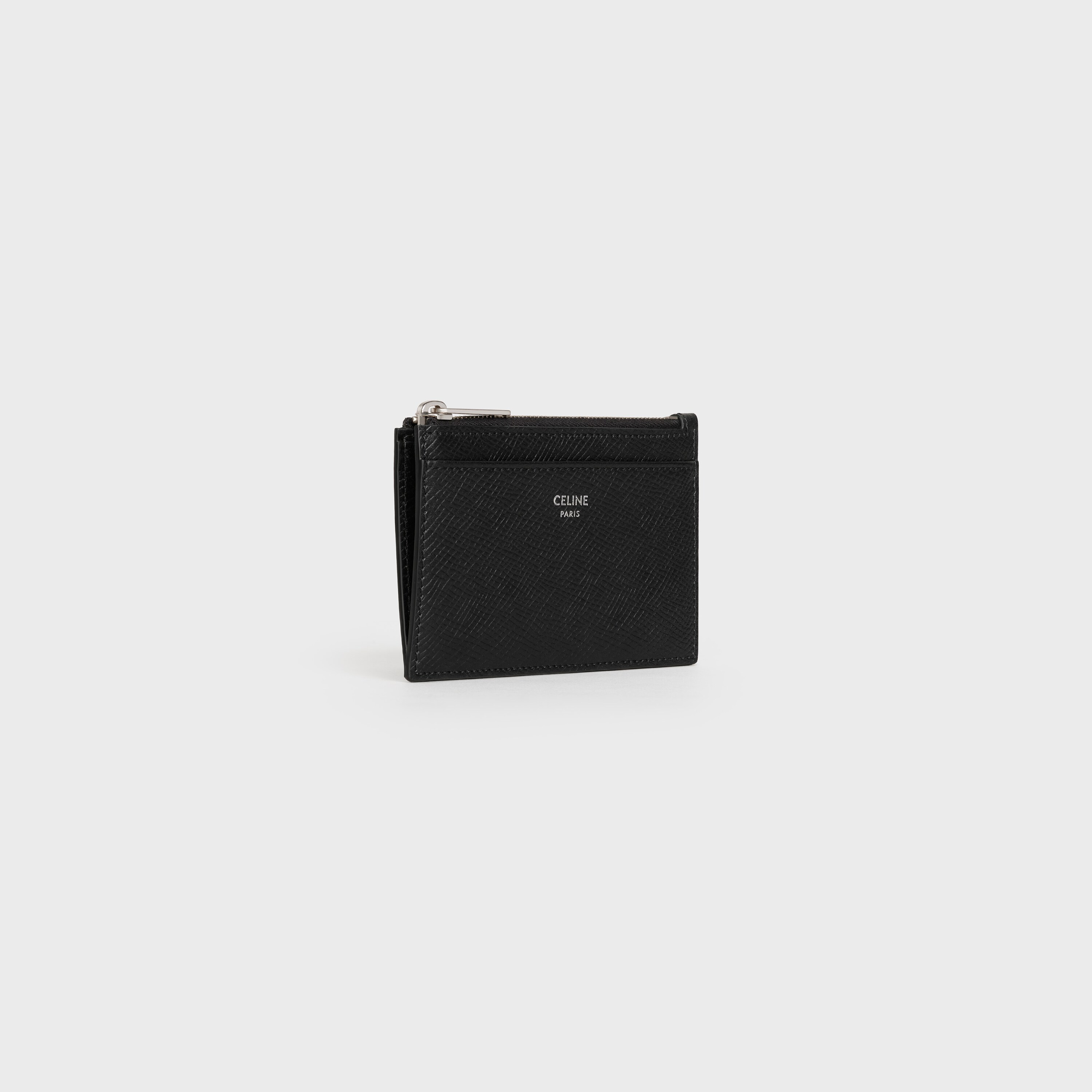 Zipped Card Holder in Grained Calfskin