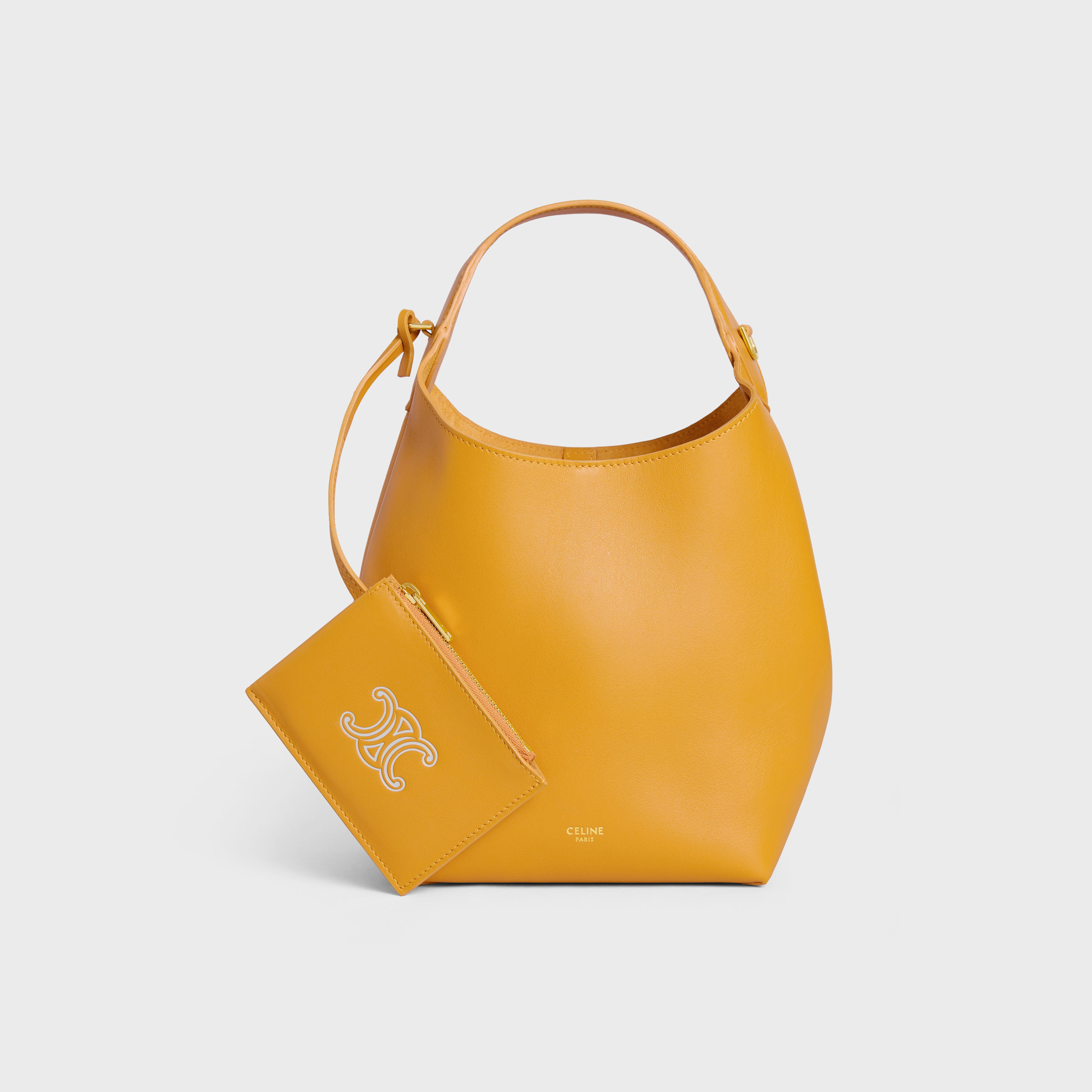 SMALL HOBO IN SUPPLE SMOOTH CALFSKIN - MARIGOLD | CELINE