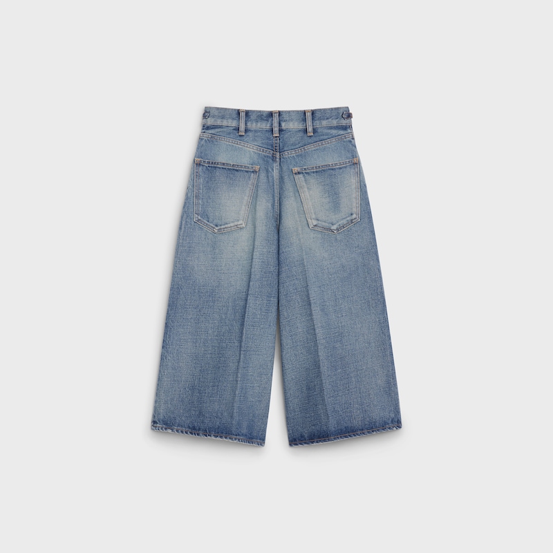 culottes signature in union wash denim | CELINE