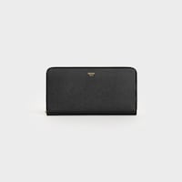 Cartera grande con cremallera de piel de becerro con textura granulada - Negro - 390 RUE SAINT-HONORE - 1 | CELINE