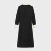 long pleated dress with plastron in WOOL SABLÉ | CELINE