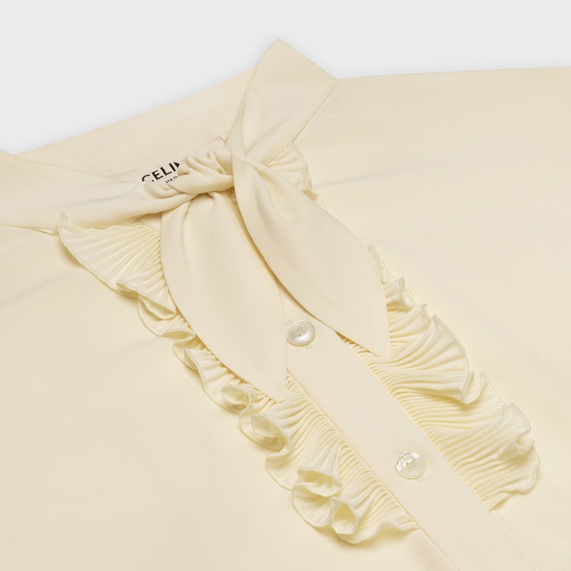 BLOUSE WITH JABOT IN SILK CREPE | CELINE