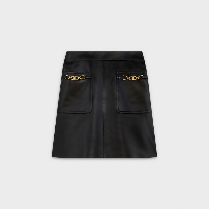 mini skirt signature in SOFT LAMBSKIN - null | CELINE