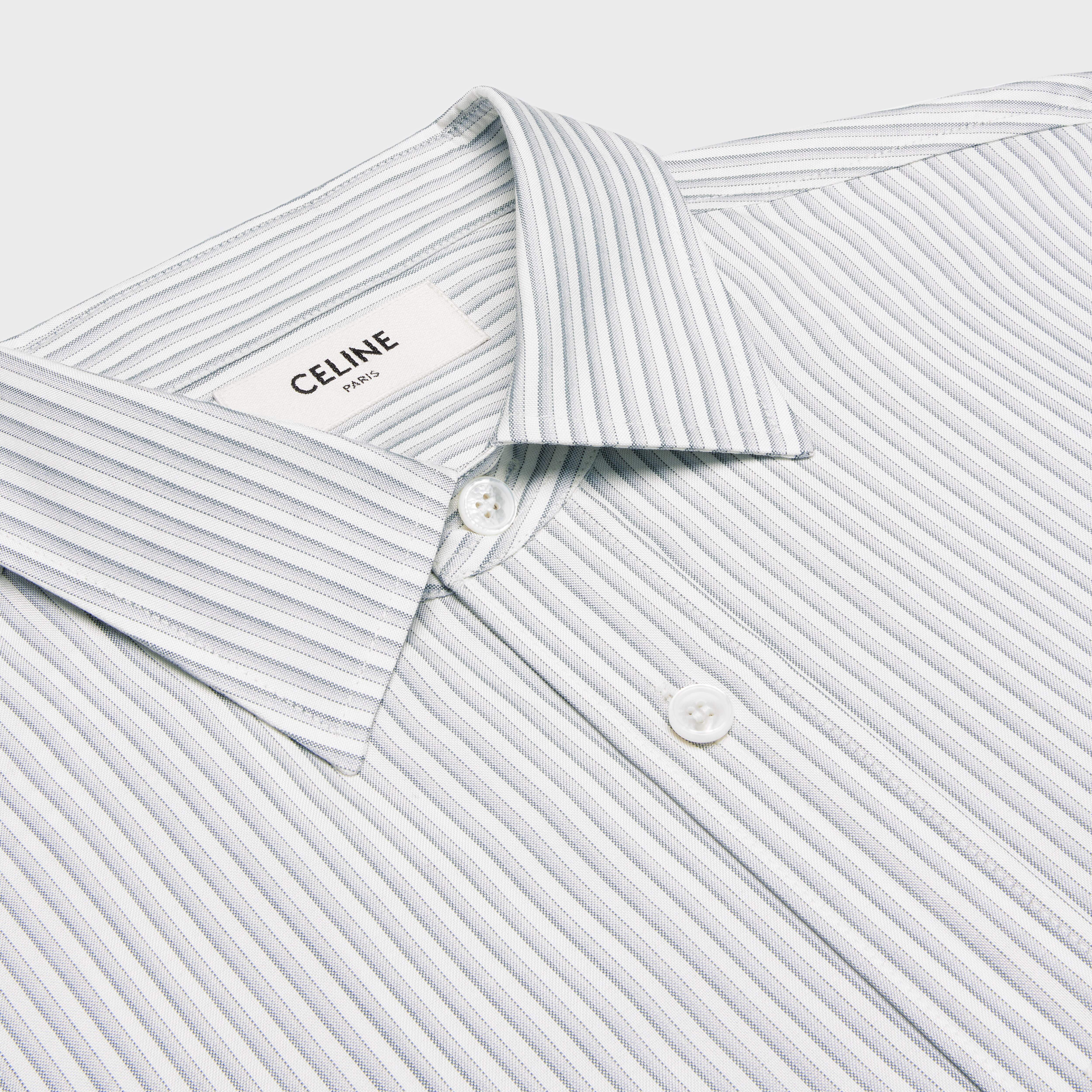 LOOSE CARNABY SHIRT IN - STRIPED SILK CELINE | CRAIE/QUARTZ/GRIS