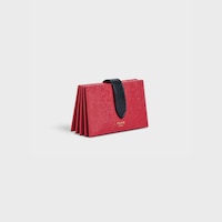 Tarjetero estilo acordeón bicolor de piel de becerro con textura granulada - Rojo / Negro - 390 RUE SAINT-HONORE - 2 | CELINE