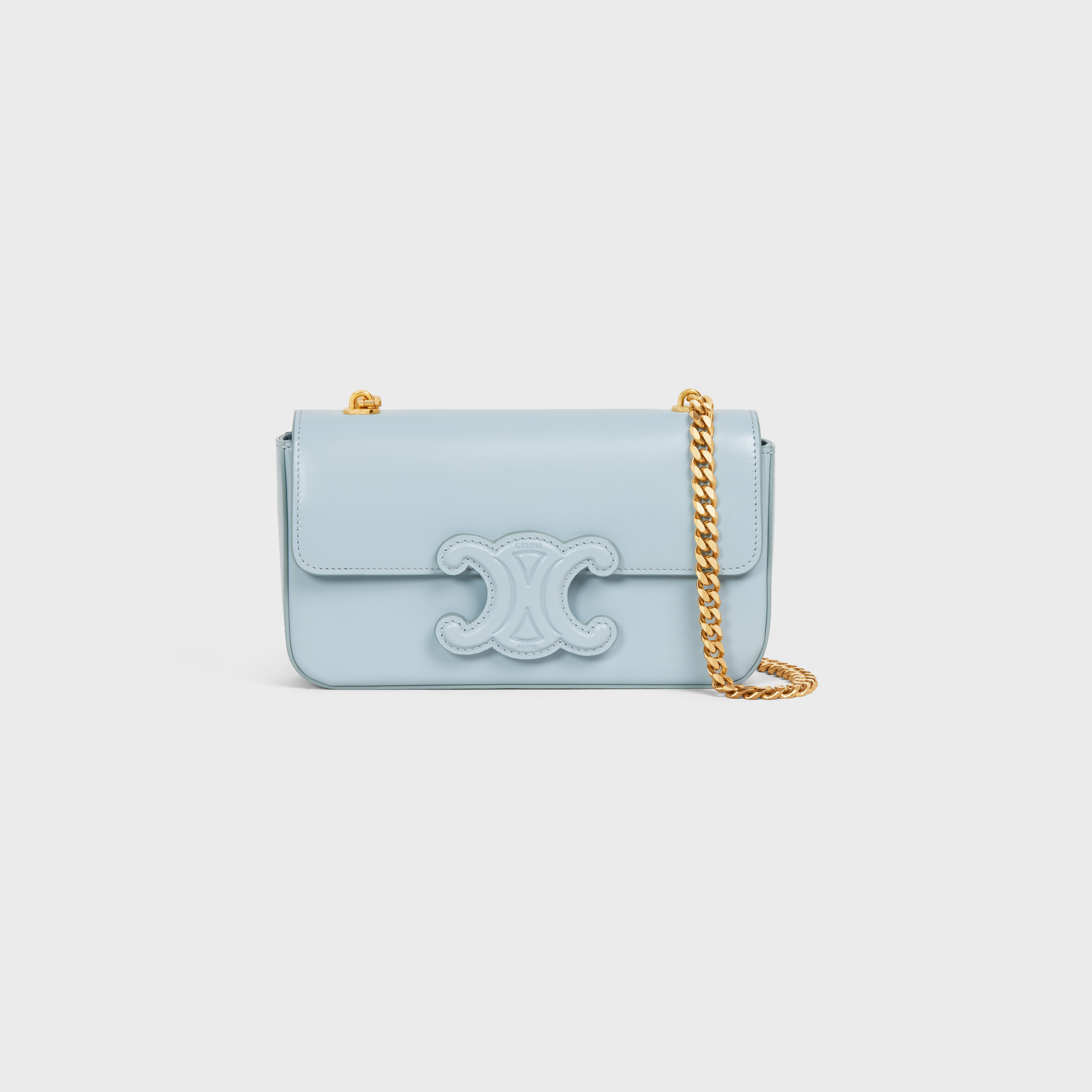 celine triomphe shoulder bag in shiny calfskin