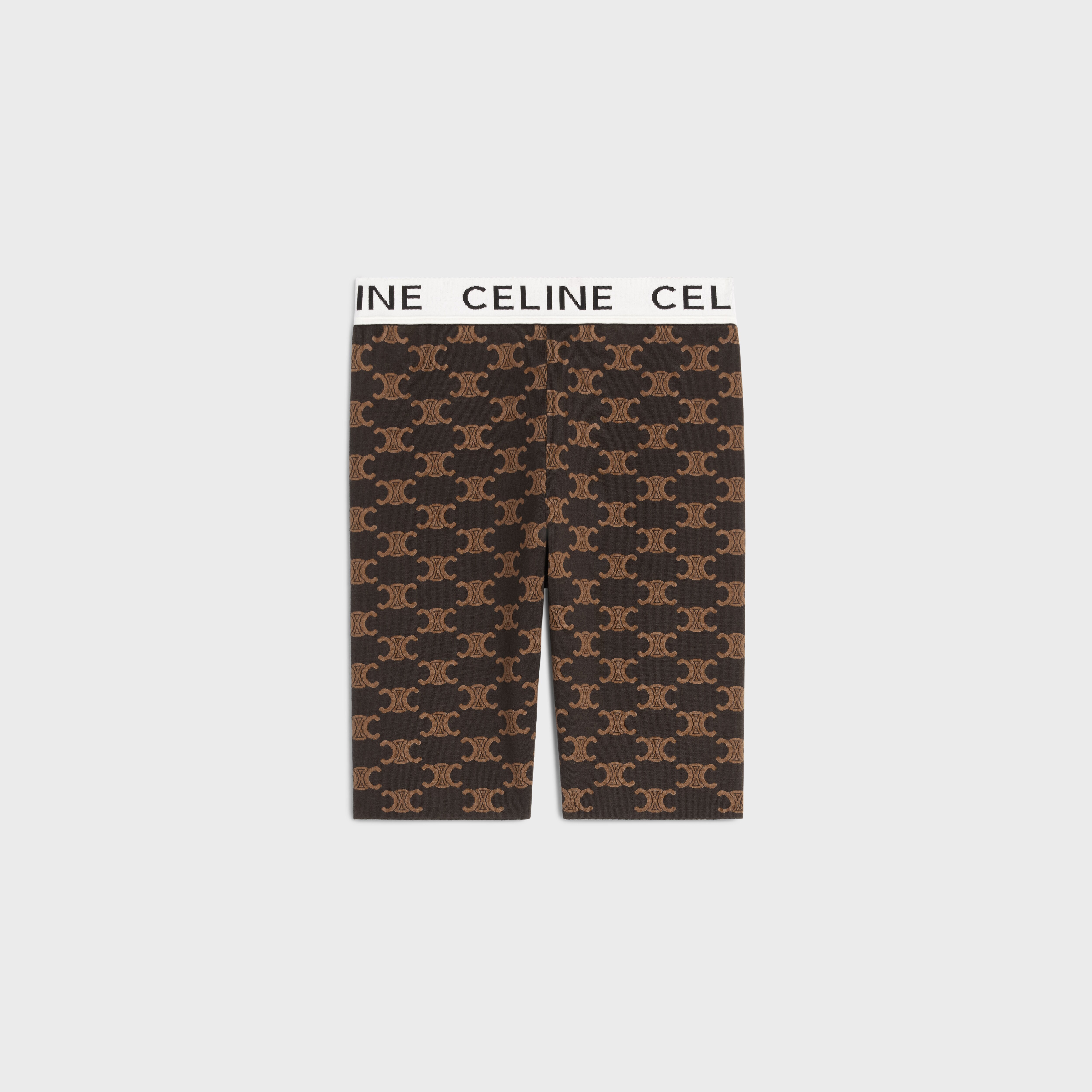 Celine biker shorts in monogram silk cotton - Brown | CELINE