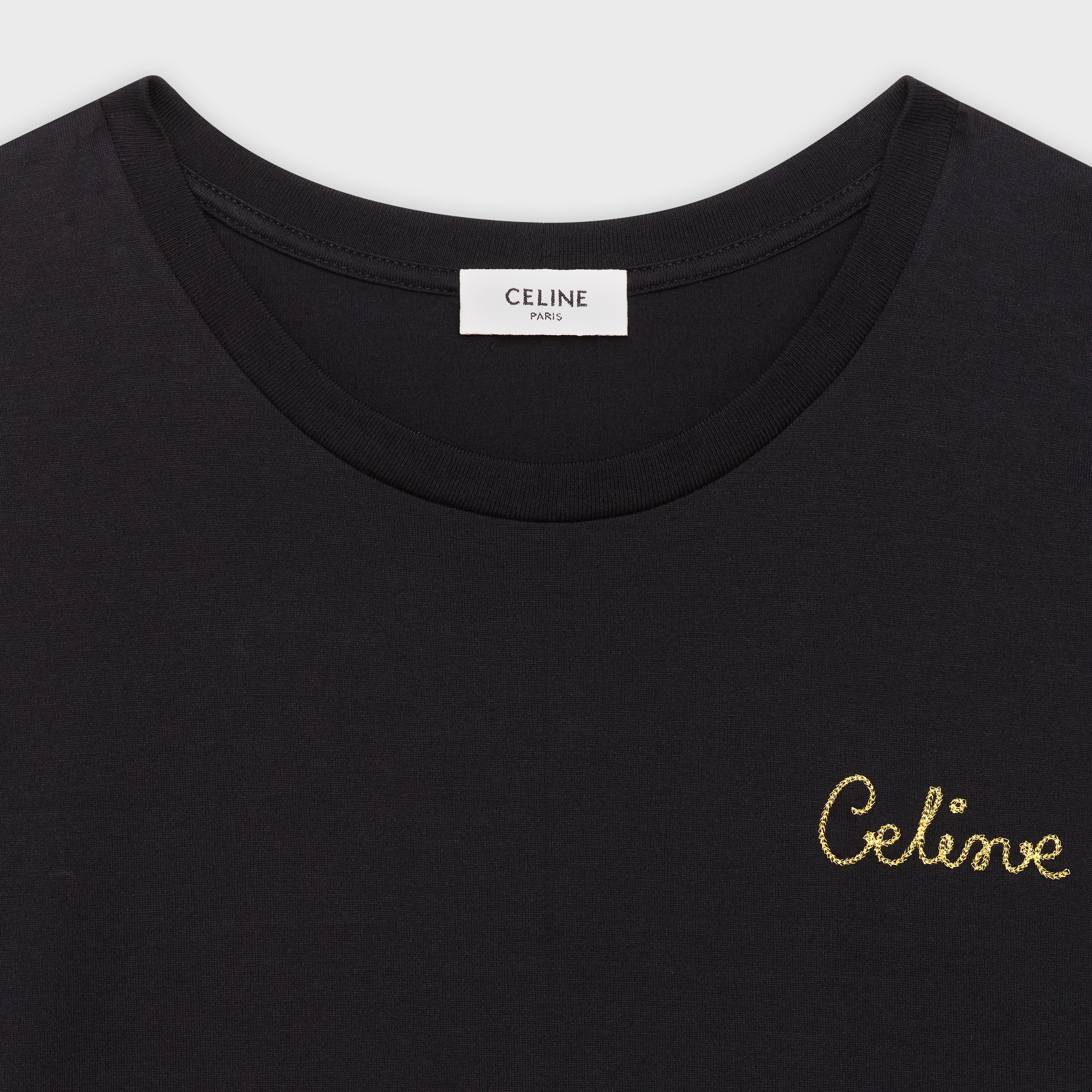 CELINE EMBROIDERED T-SHIRT IN COTTON - NULL | CELINE