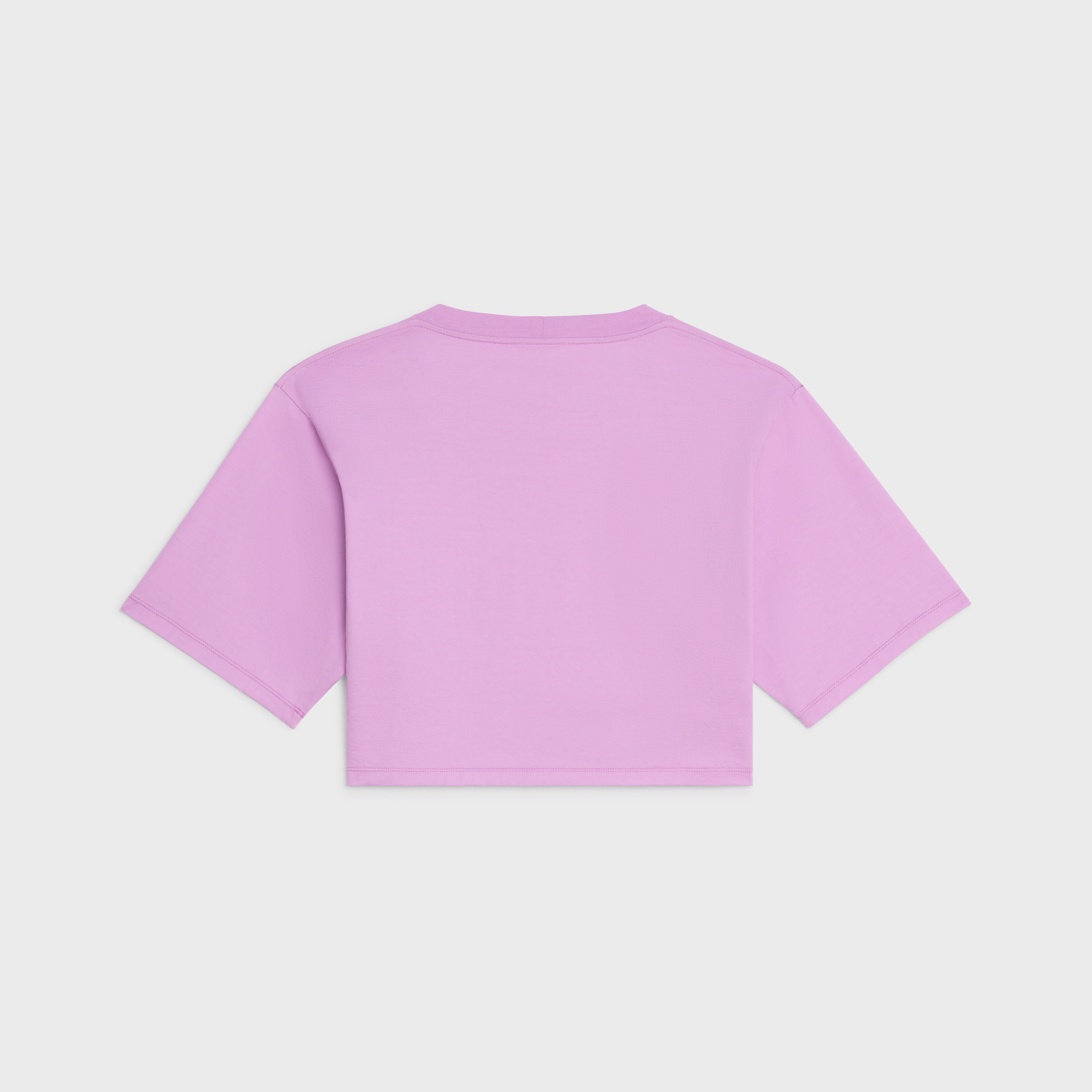 CROPPED CELINE T-SHIRT IN COTTON FLEECE 