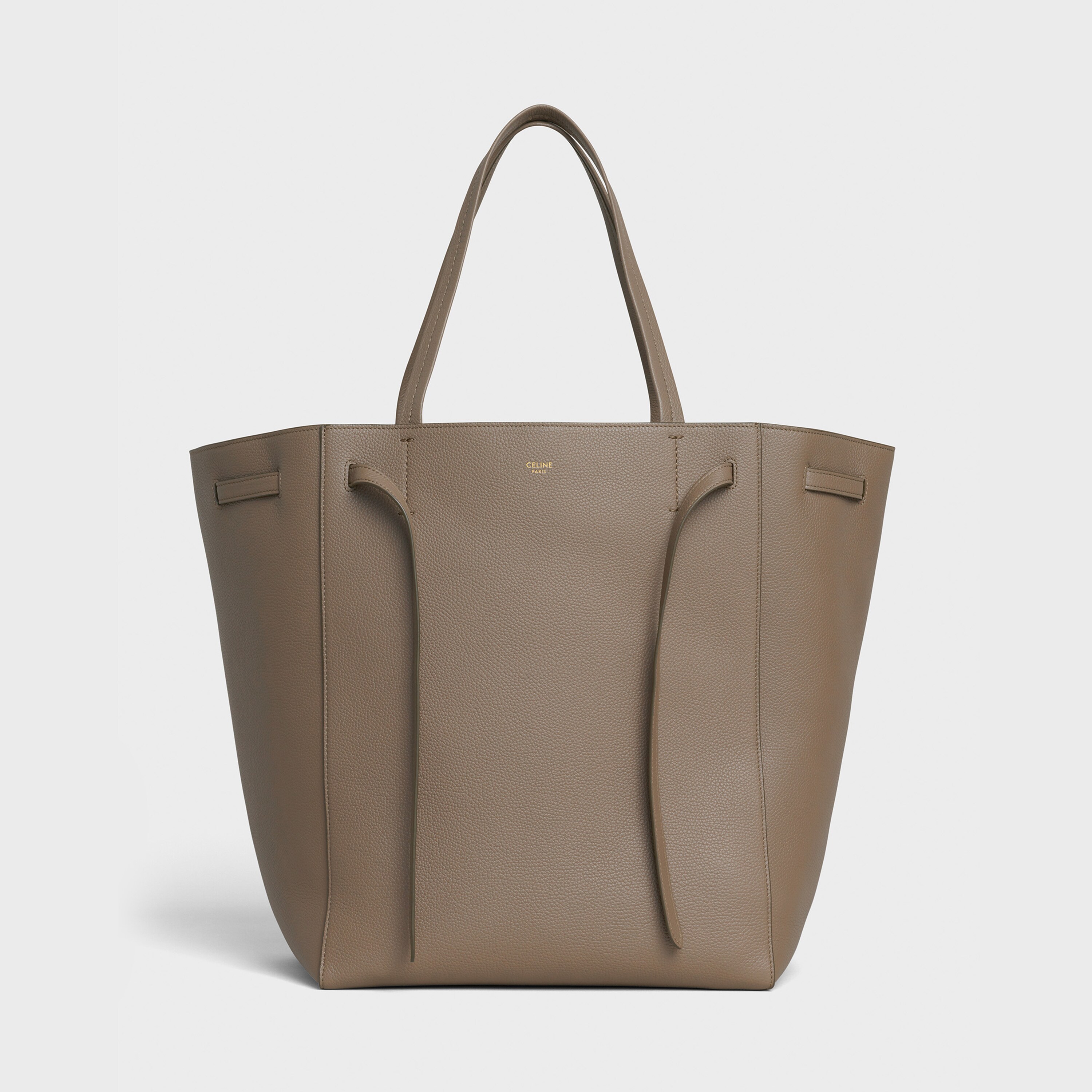 Celine Cabas Phantom Grained Calfskin Leather Tote Bag Taupe