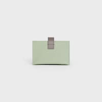 Tarjetero estilo acordeón de piel de becerro con textura granulada bicolor - Verde agua / Guijarro - 390 RUE SAINT-HONORE - 2 | CELINE