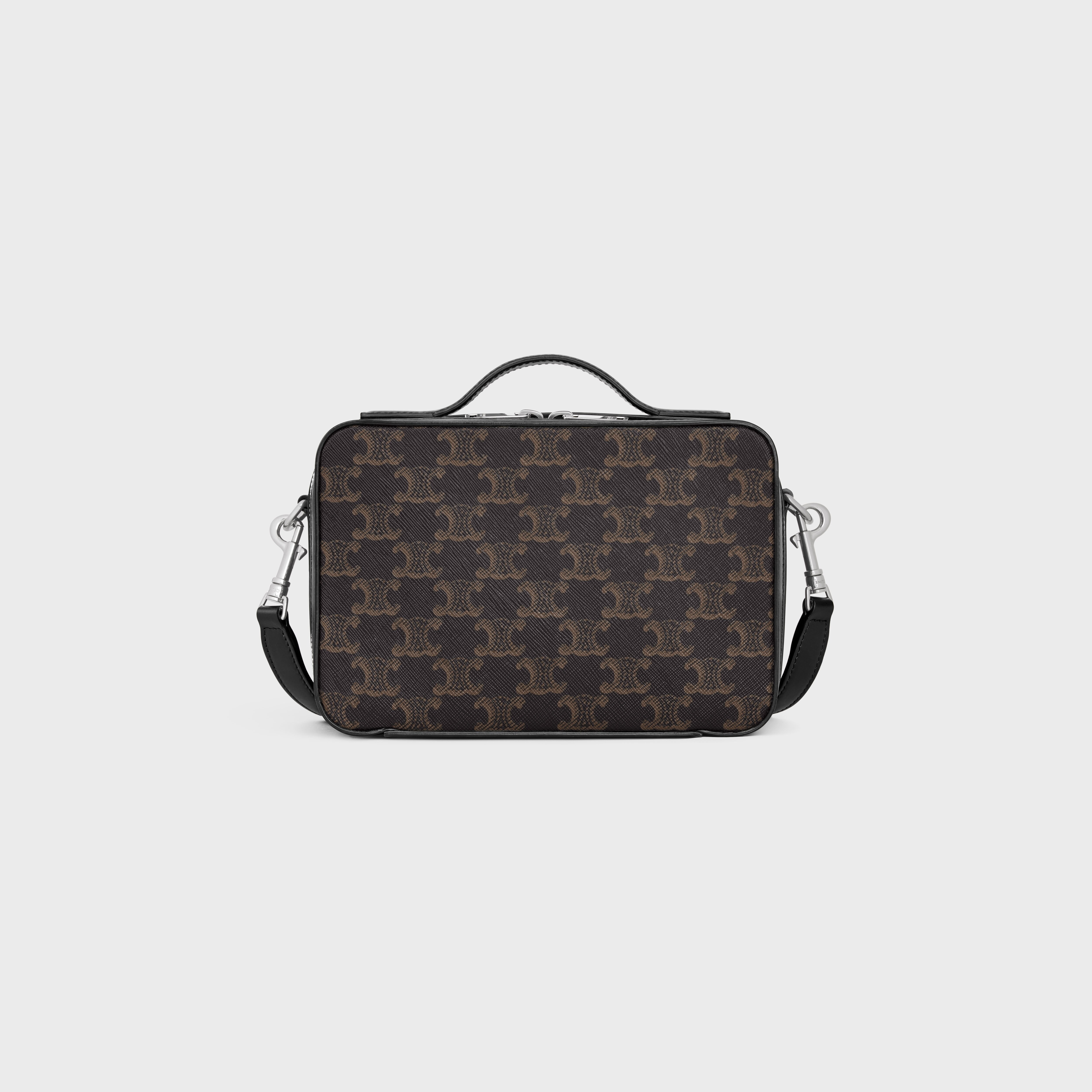 FLAP MESSENGER IN TRIOMPHE CANVAS AND CALFSKIN - BLACK