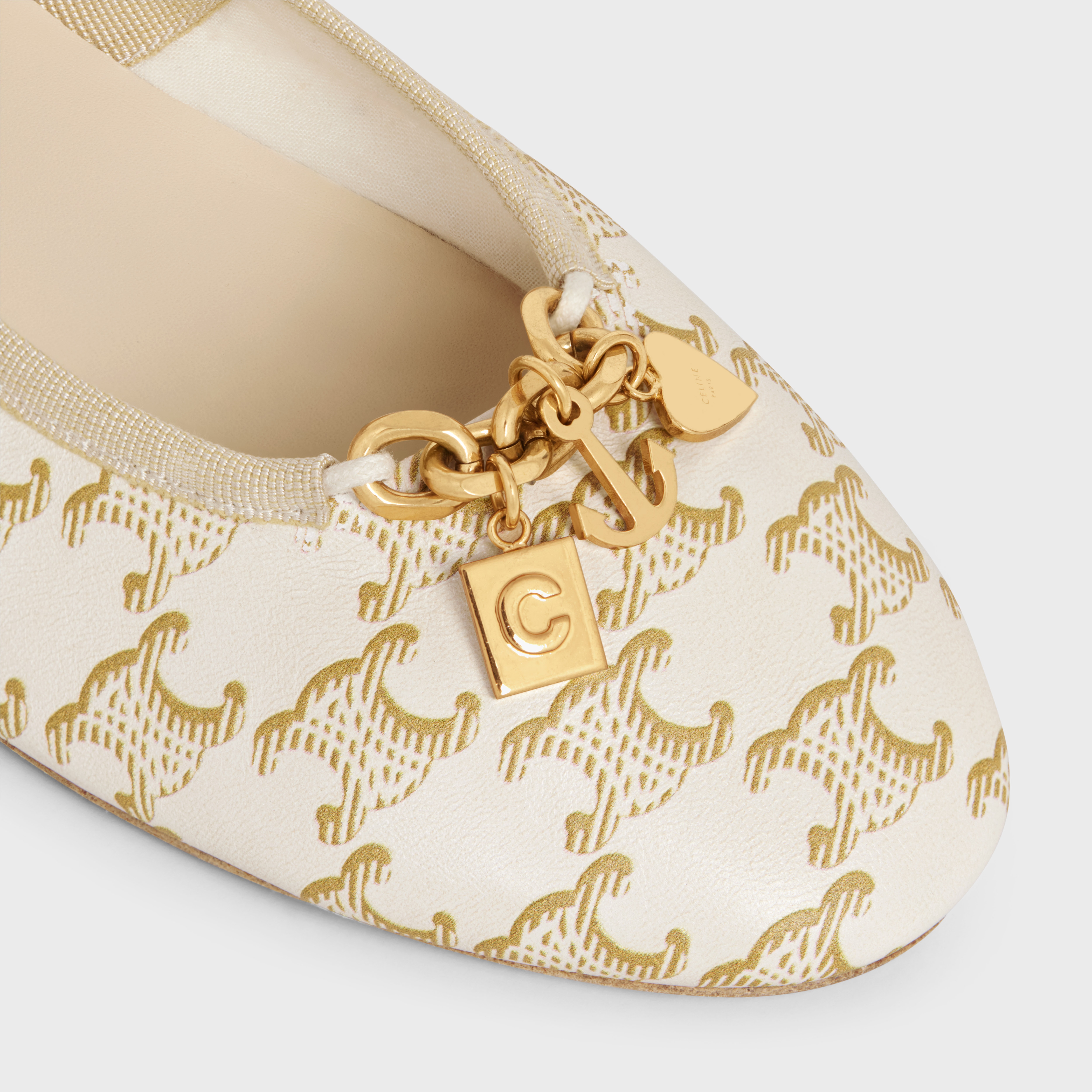 Ballerine blanche CELINE , Semelle intérieure cuir - Cendriyon.com
