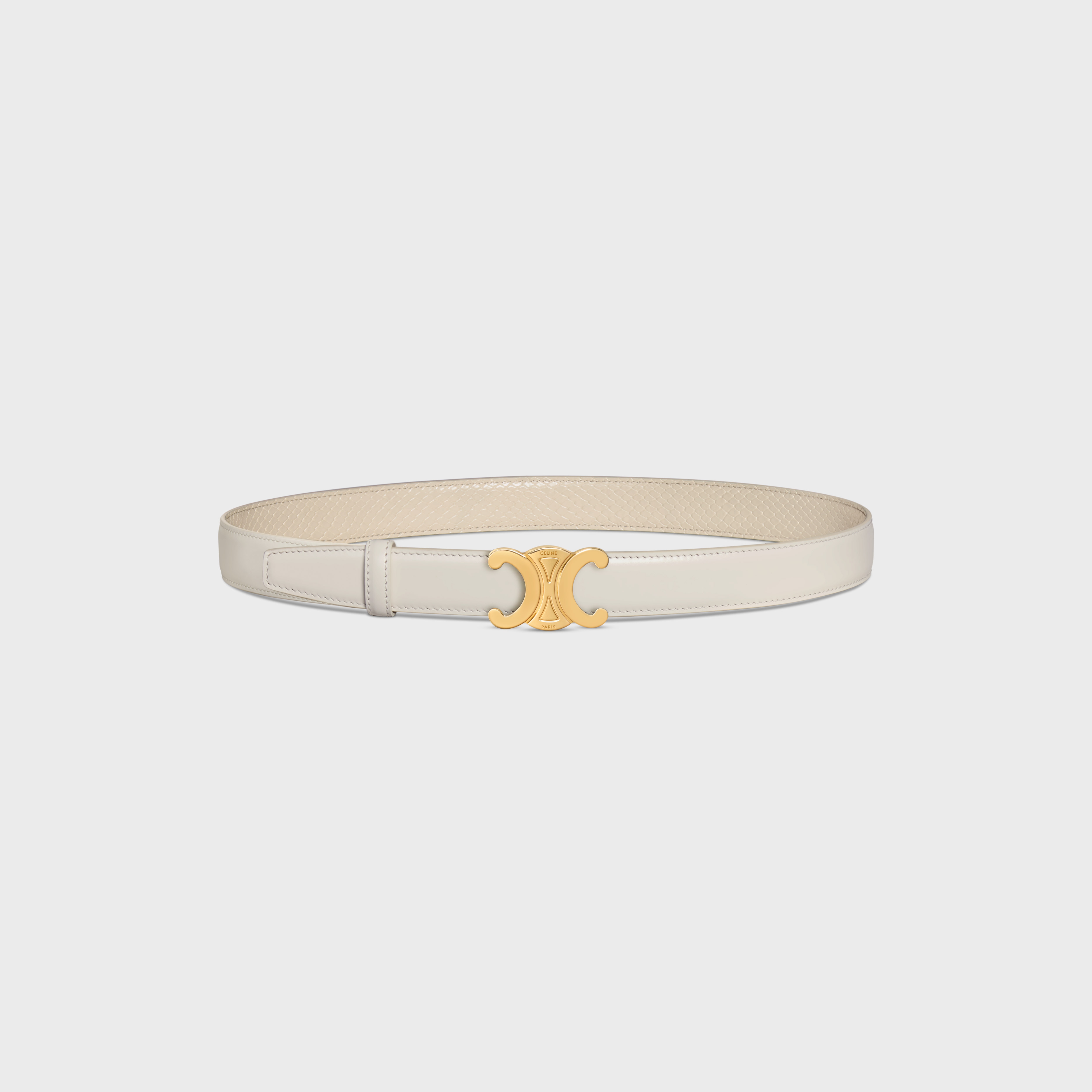 TRIOMPHE BUCKLE & REVERSIBLE STRAP 25MM - RICE / CREAM | CELINE