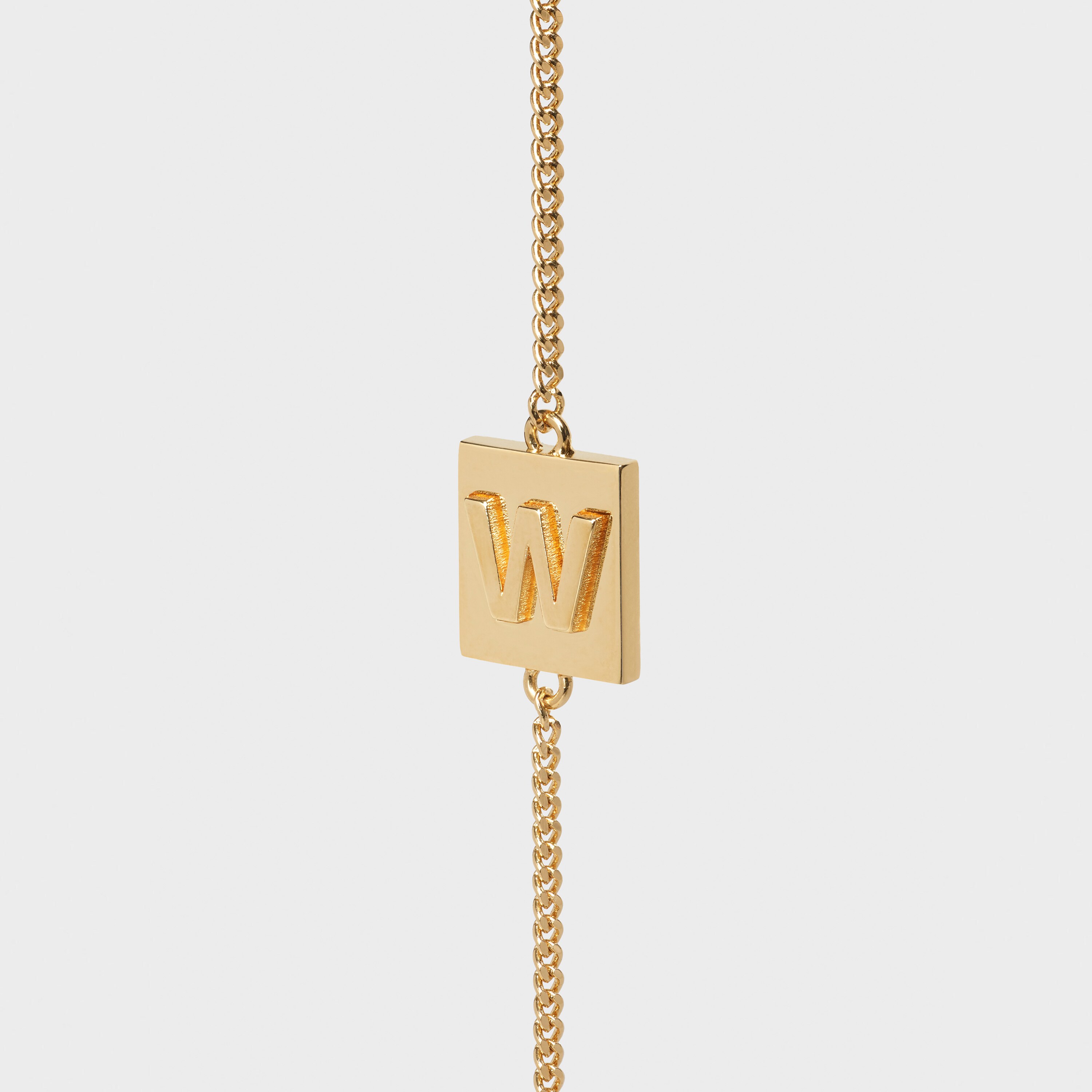 Alphabet W Bracelet in Brass - Gold 