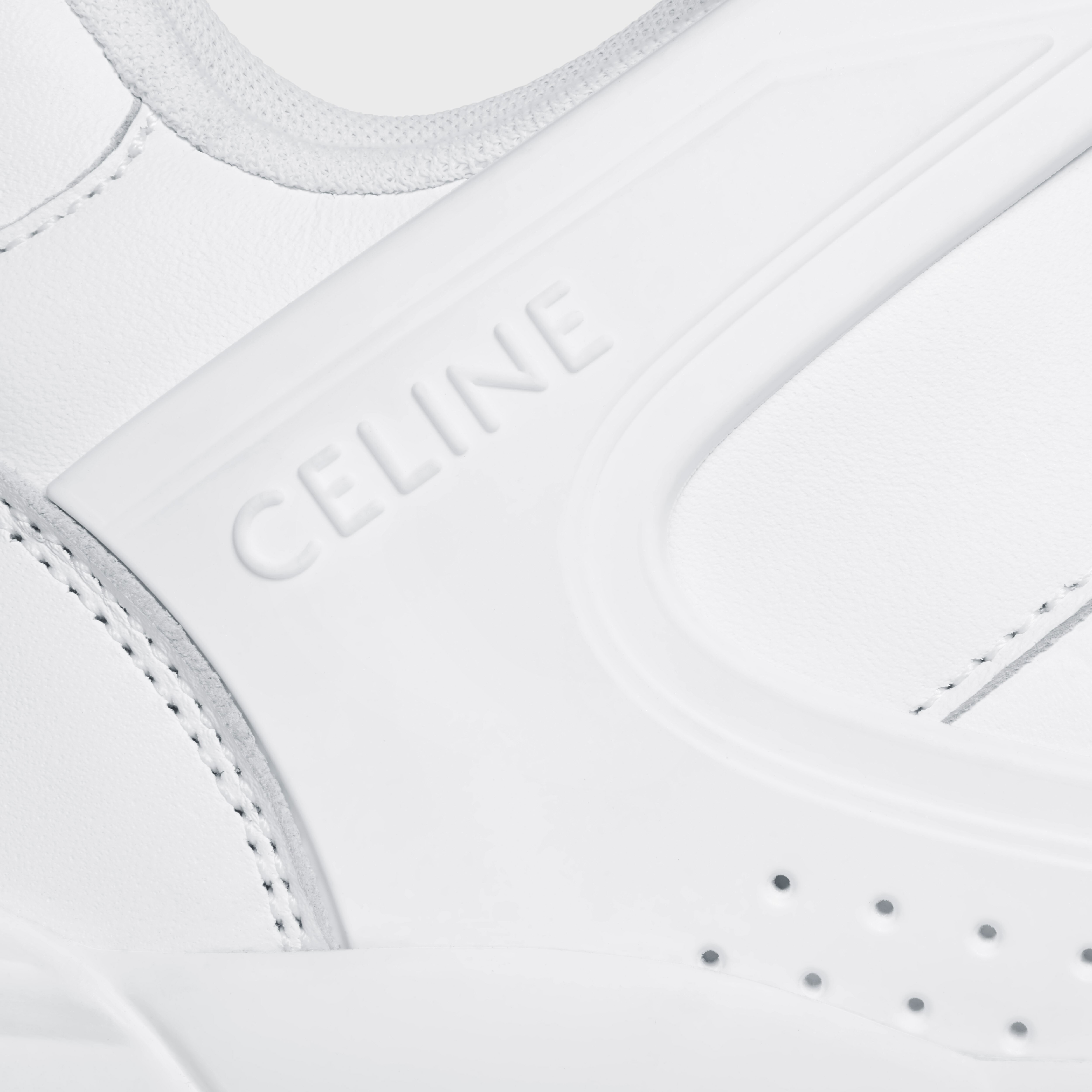 CT-07 CELINE TRAINER LOW LACE-UP SNEAKER IN CALFSKIN - OPTIC WHITE