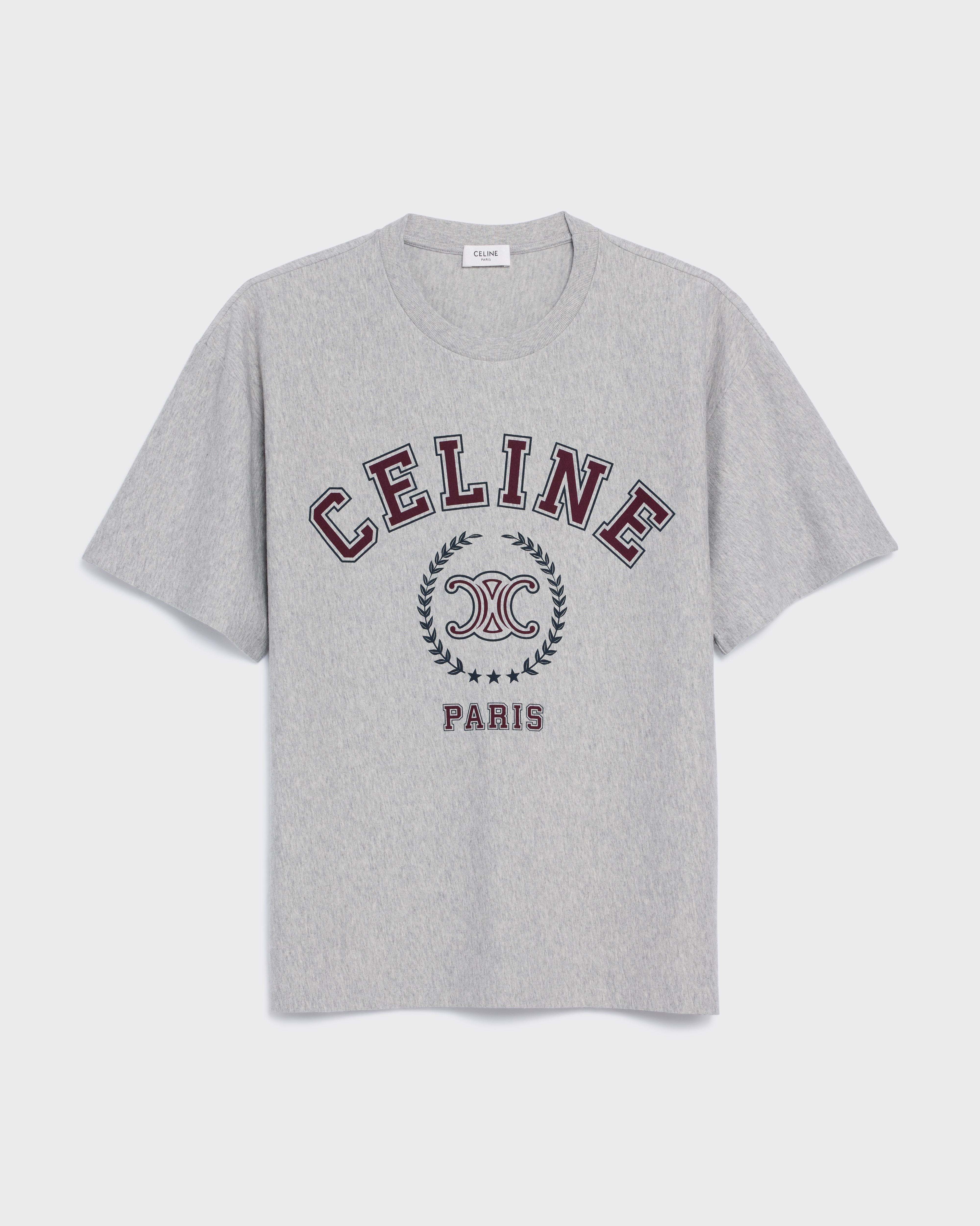 t-shirt IN cotton jersey - VINTAGE GREY MELANGE / BORDEA | CELINE