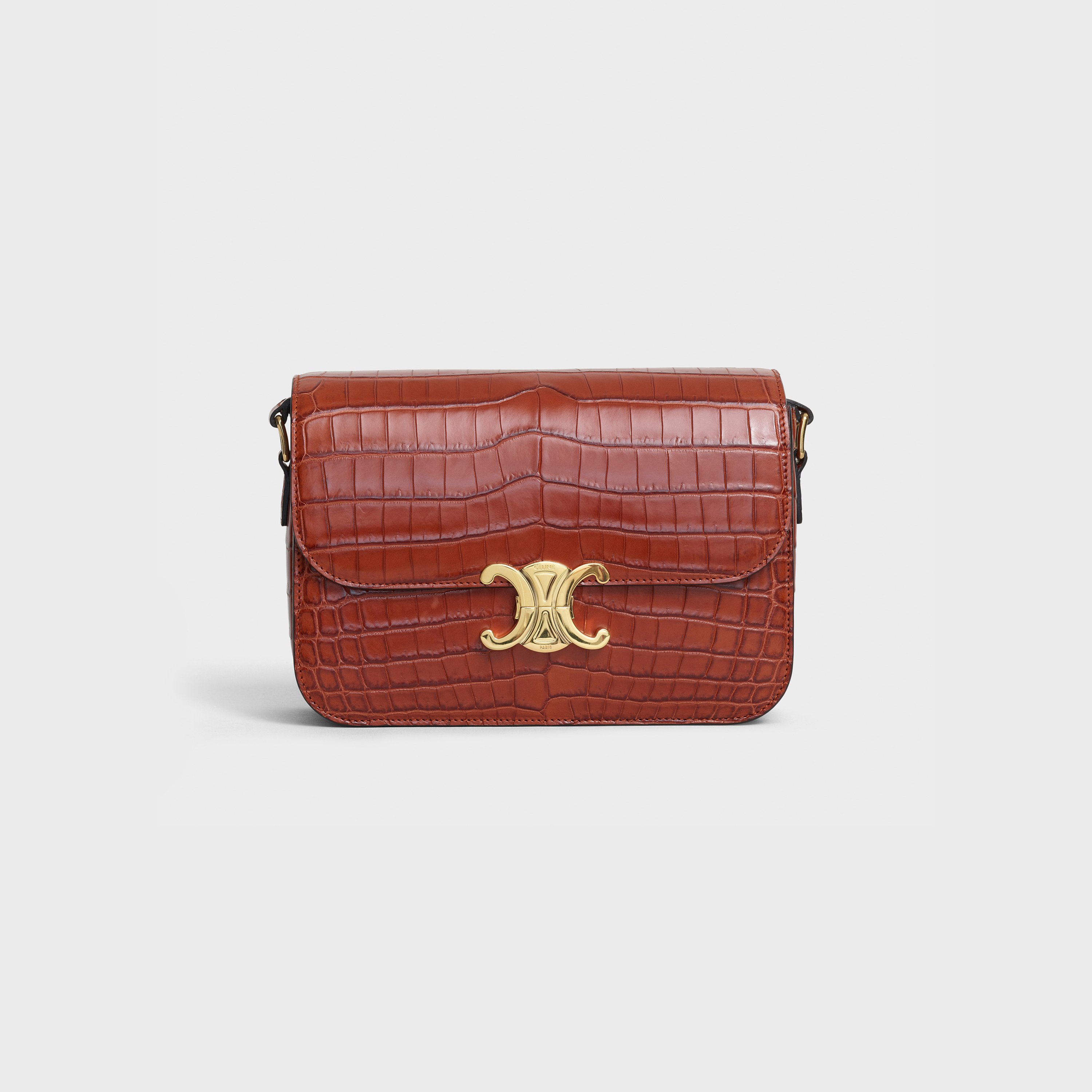 鳄鱼皮中型triomphe手袋 | celine