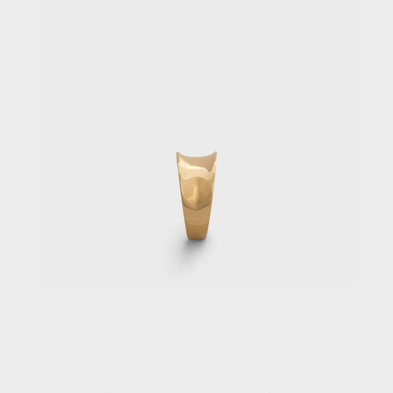 Simple Forms Curved Ring in Brass with Gold Finish | CELINE