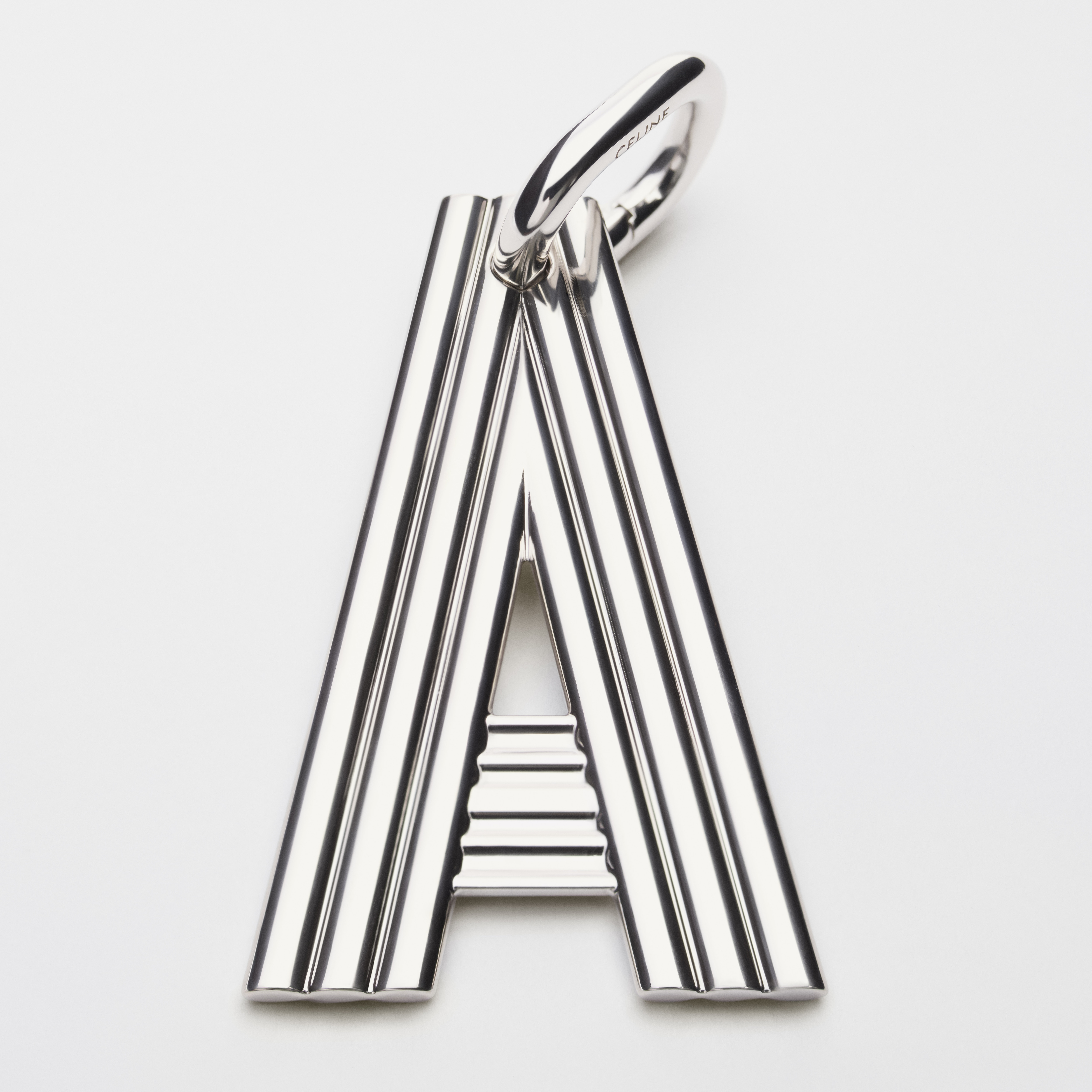 ALPHABET CHARMS A LETTER IN BRASS WITH RHODIUM FINISH - SILVER | CELINE