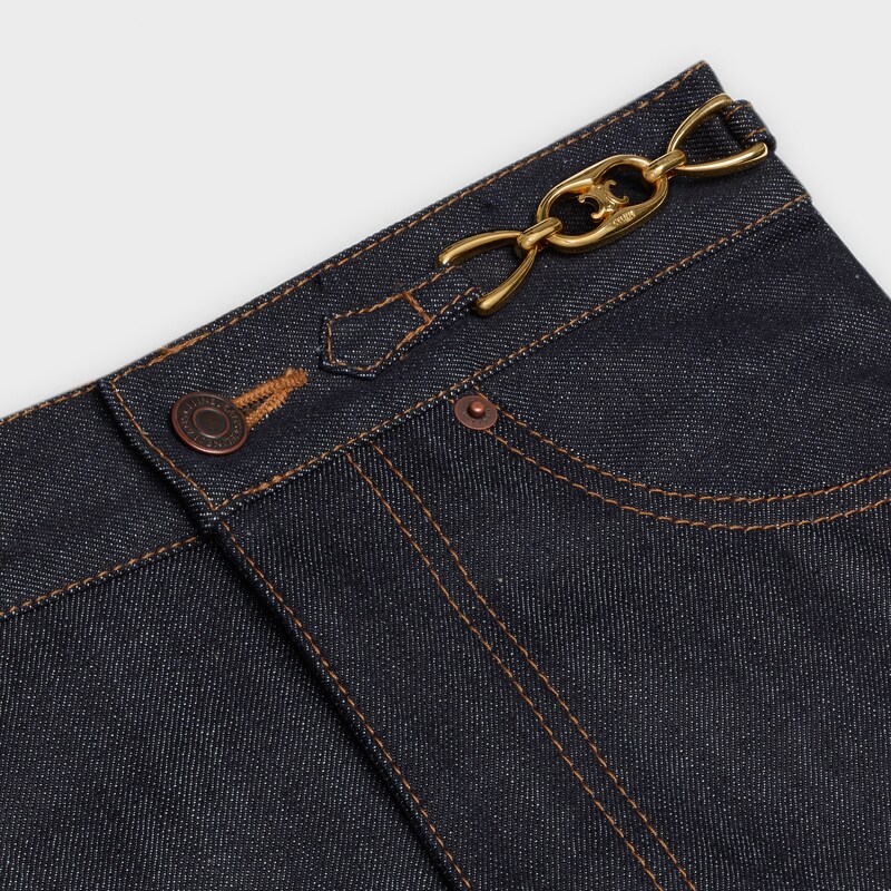 culottes signature in raw denim | CELINE