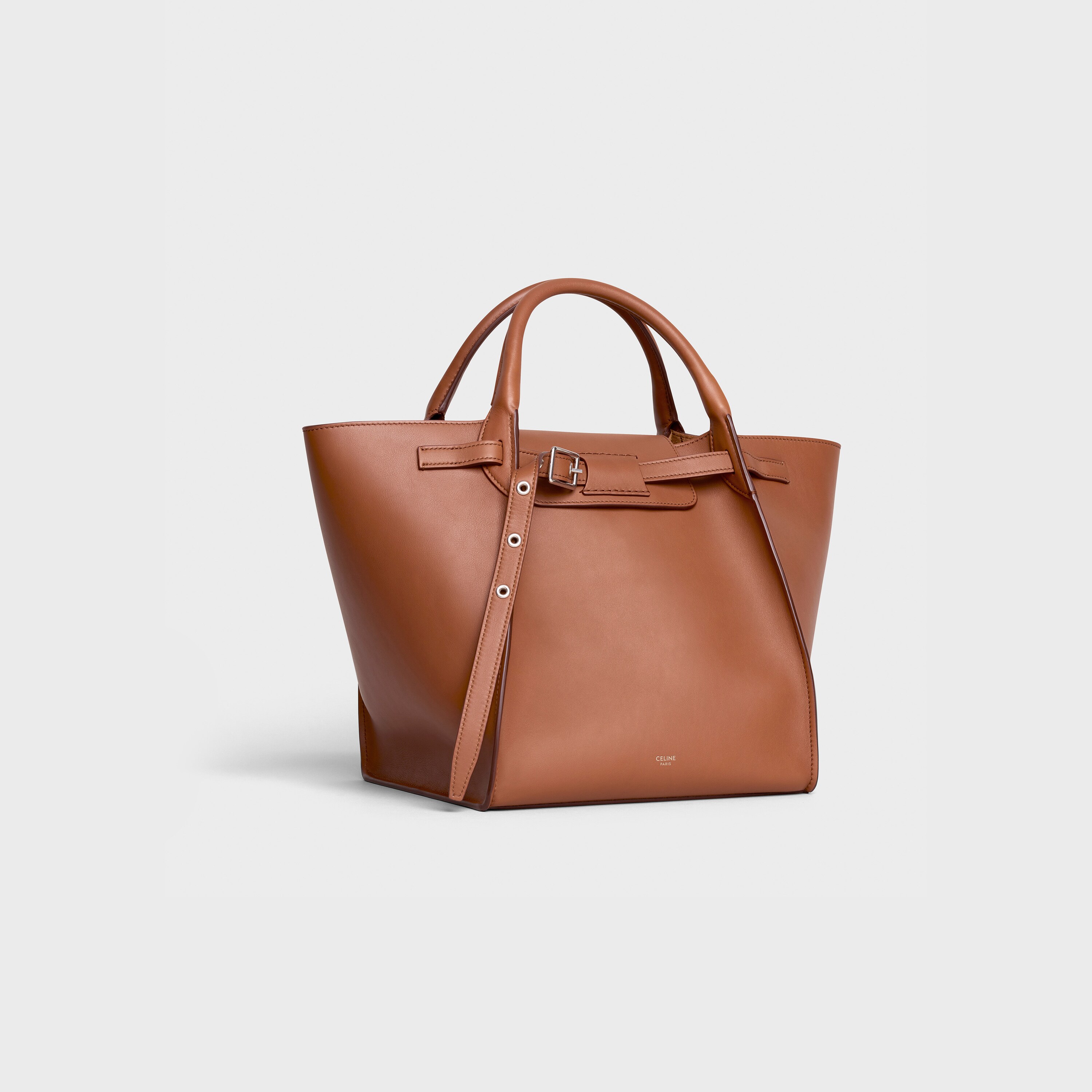 Small Big Bag with long strap in smooth calfskin
