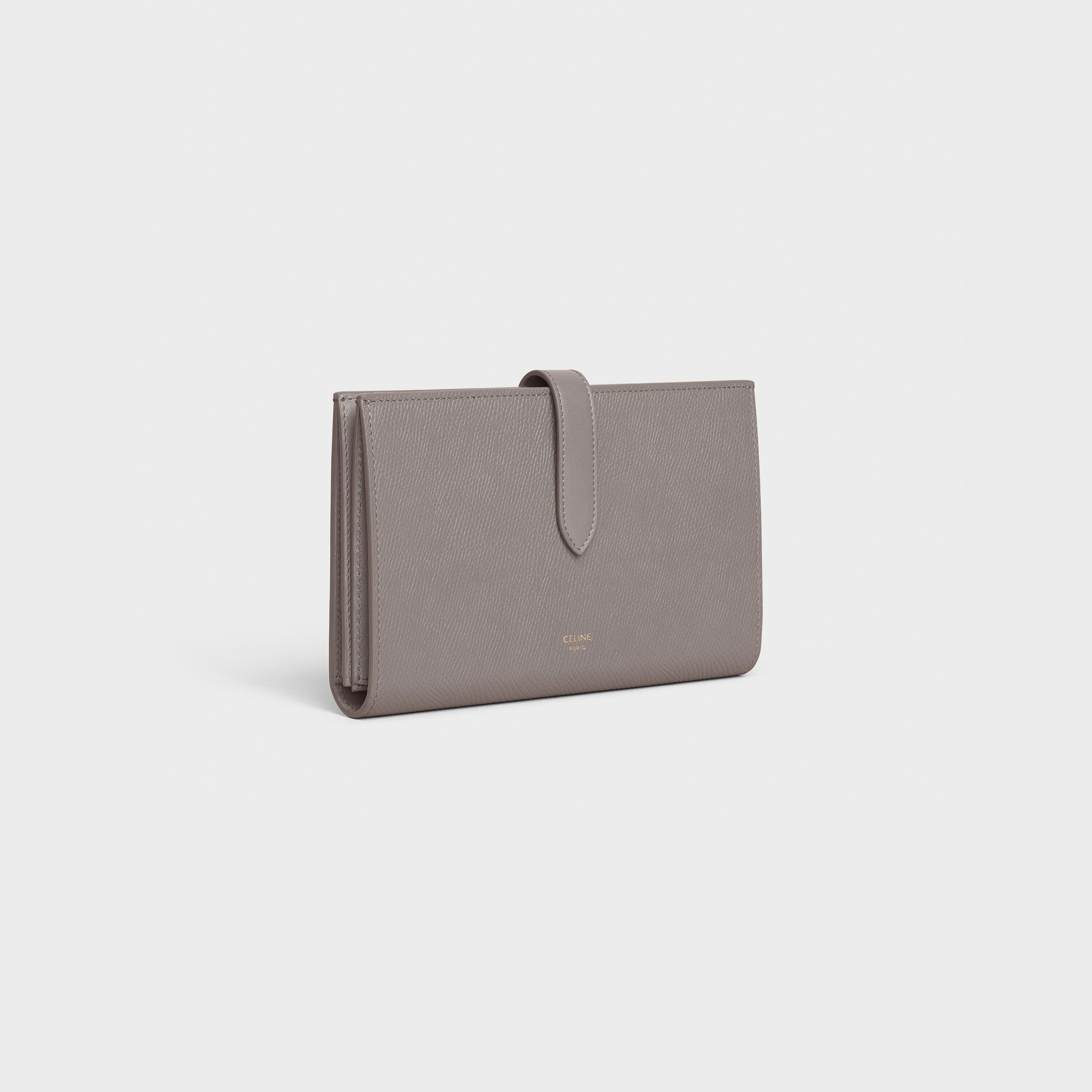 Large strap wallet in Grained calfskin CELINE Official site