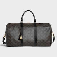 Bolsa de viaje grande de lona Triomphe y piel de becerro - Negro - LA colección LONA TRIOMPHE - 1 | CELINE