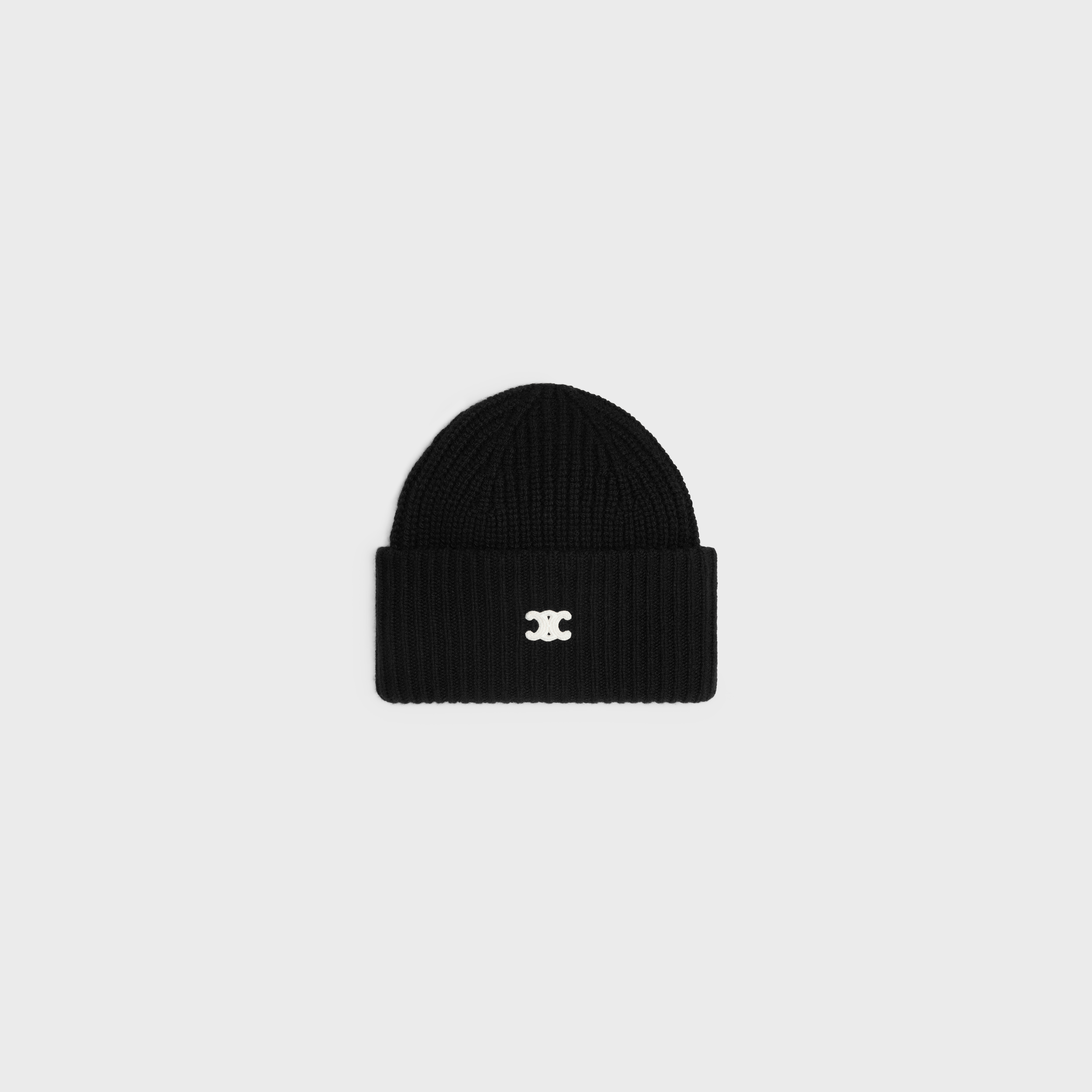 triomphe beanie IN SEAMLESS CASHMERE - BLACK | CELINE display picture 2