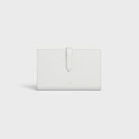 Cartera grande de piel de becerro con textura granulada y correa - Blanco - 390 RUE SAINT-HONORE - 1 | CELINE