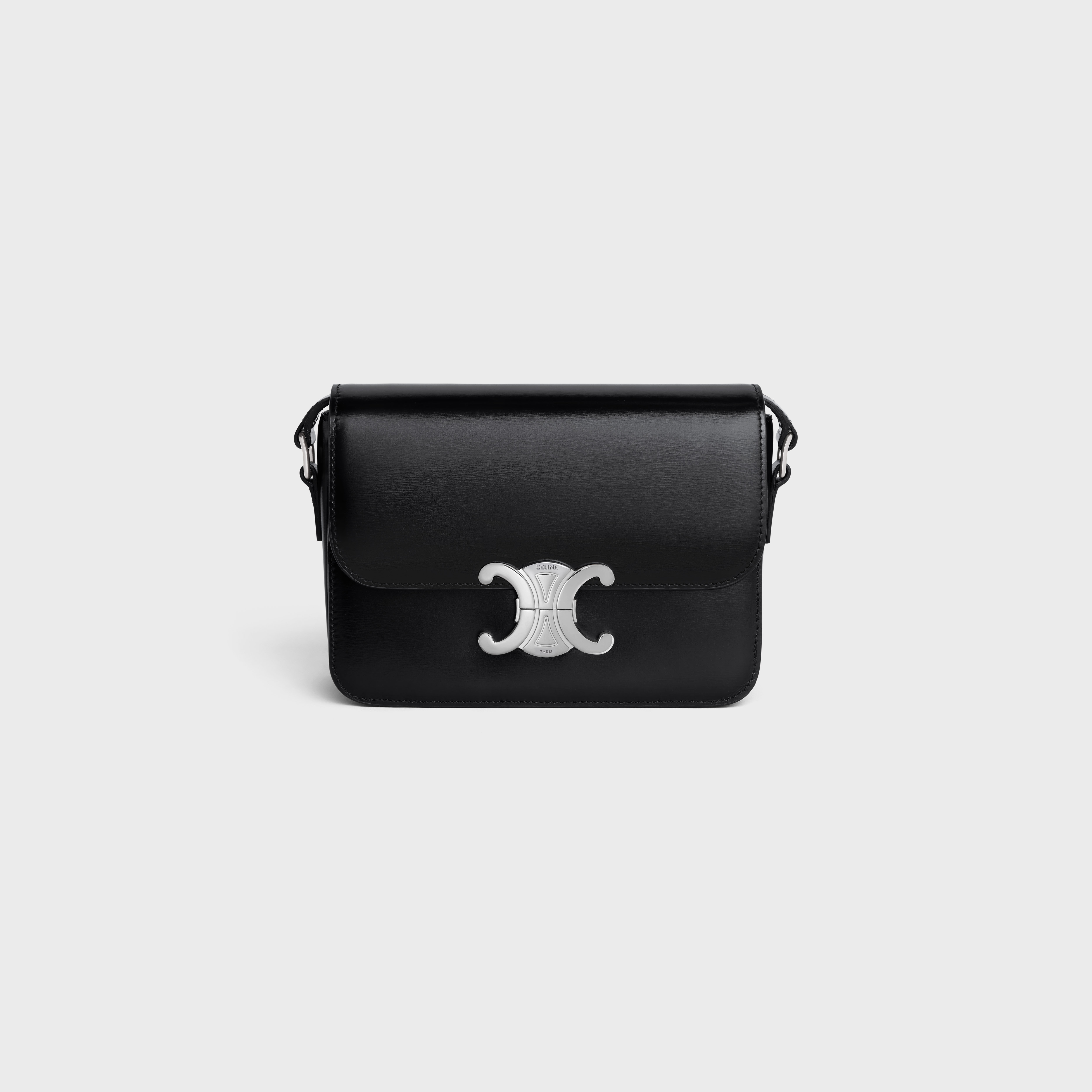 TEEN TRIOMPHE BAG IN shiny calfskin - BLACK | CELINE