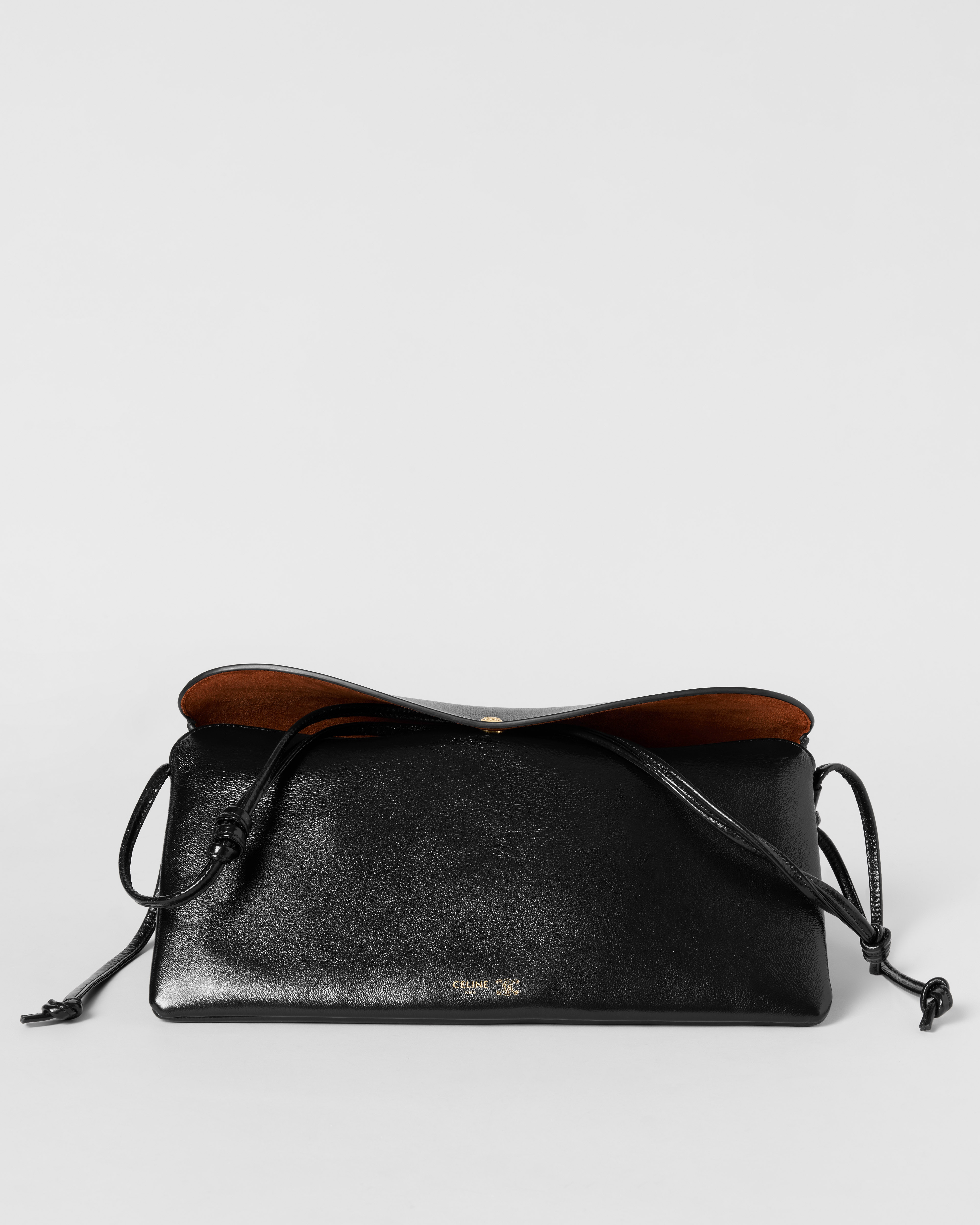 SIDE-TO-SIDE TRIO IN SHINY LAMBSKIN - BLACK | CELINE