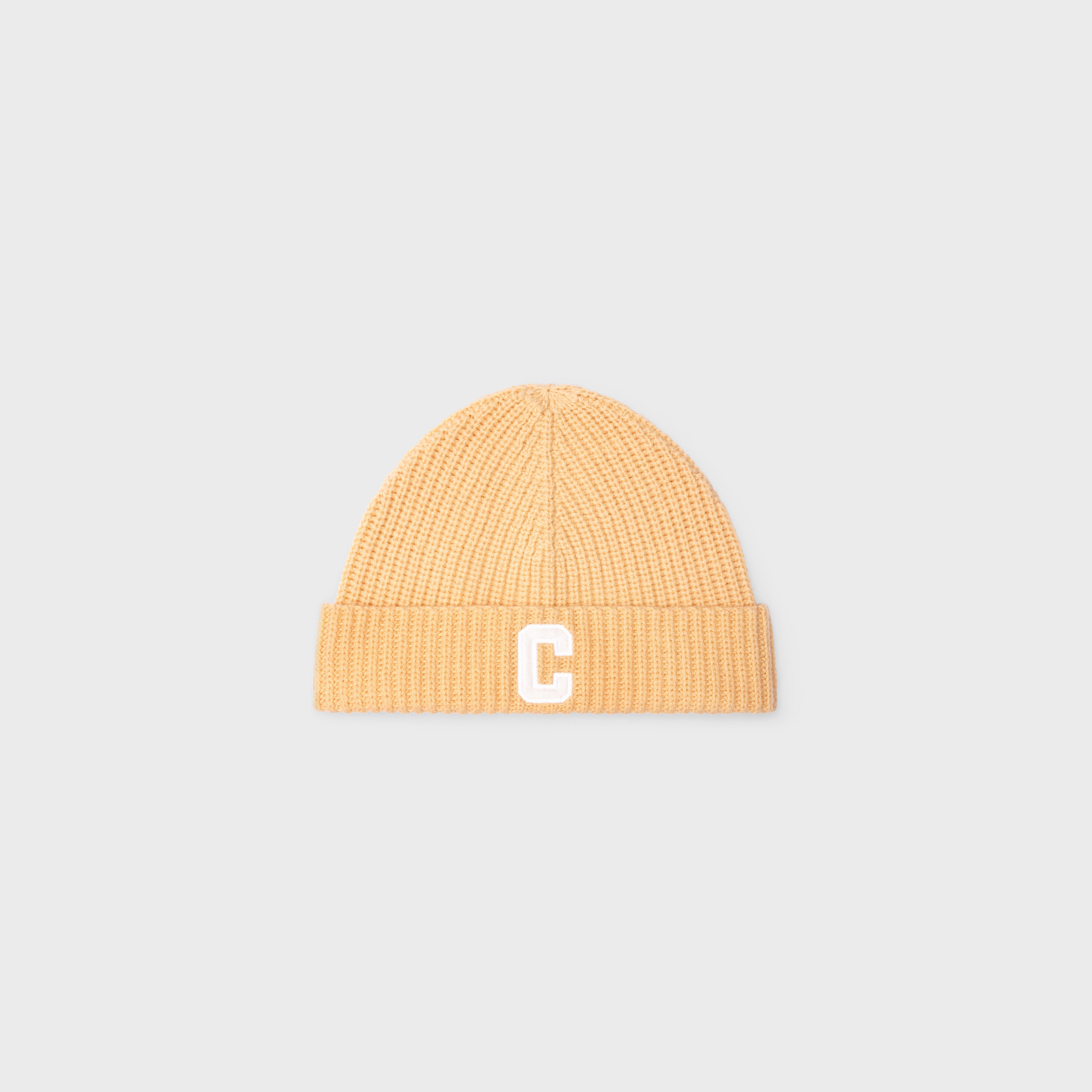CASHMERE/WOOL BEANIE WITH INITIAL 
