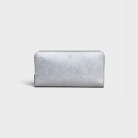 Cartera grande de piel de becerro laminada con textura granulada y cremallera - Plateado - 390 RUE SAINT-HONORE - 1 | CELINE