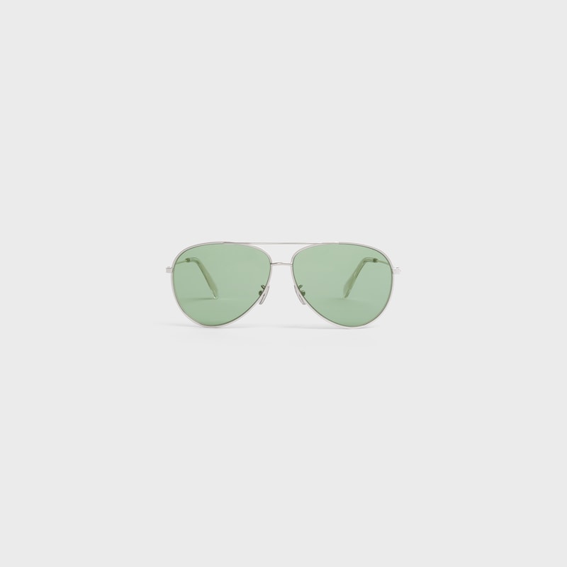 Metal Frame 01 sunglasses in Metal with Glitter Lenses | CELINE