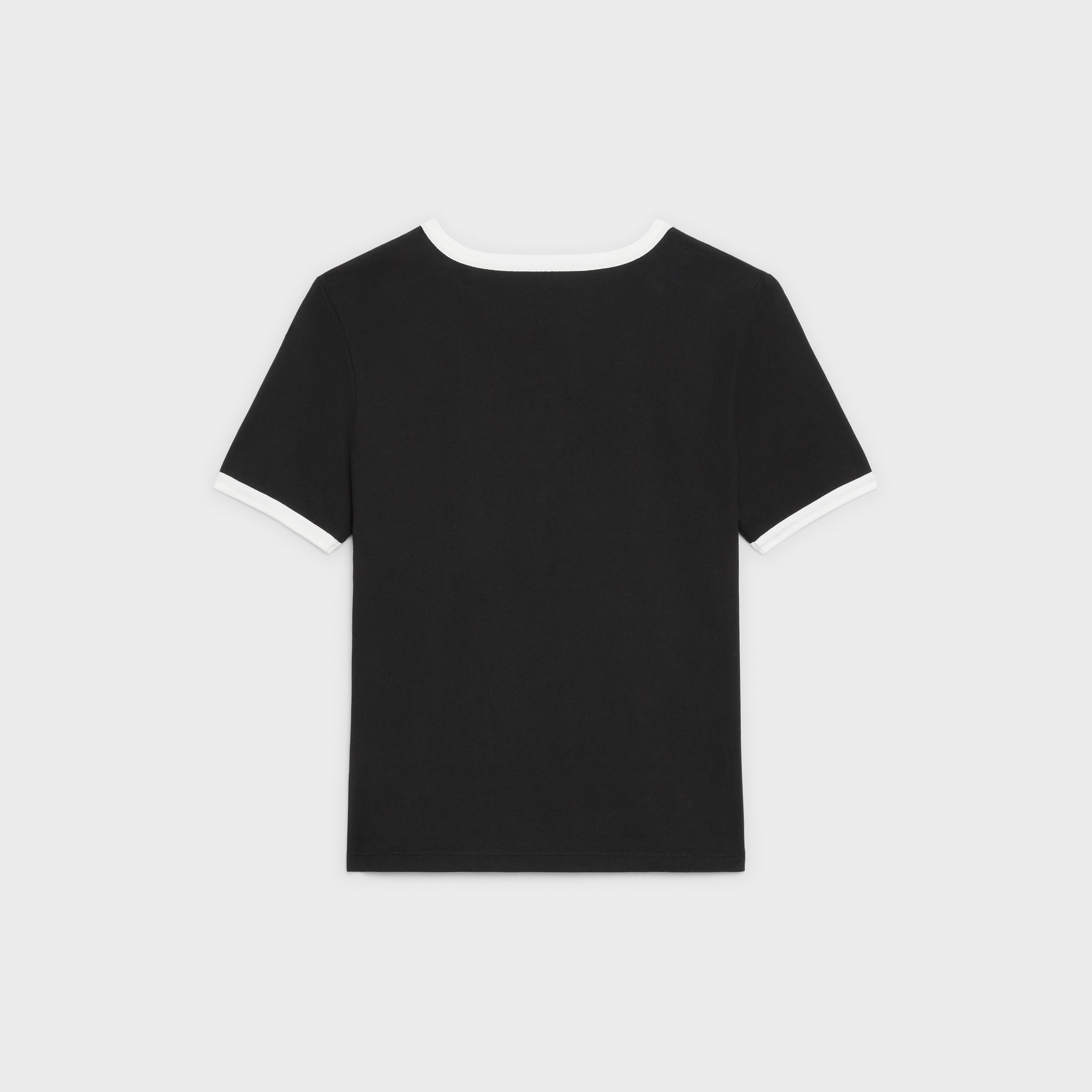 CELINE 16 T-SHIRT IN COTTON JERSEY - Black / white | CELINE