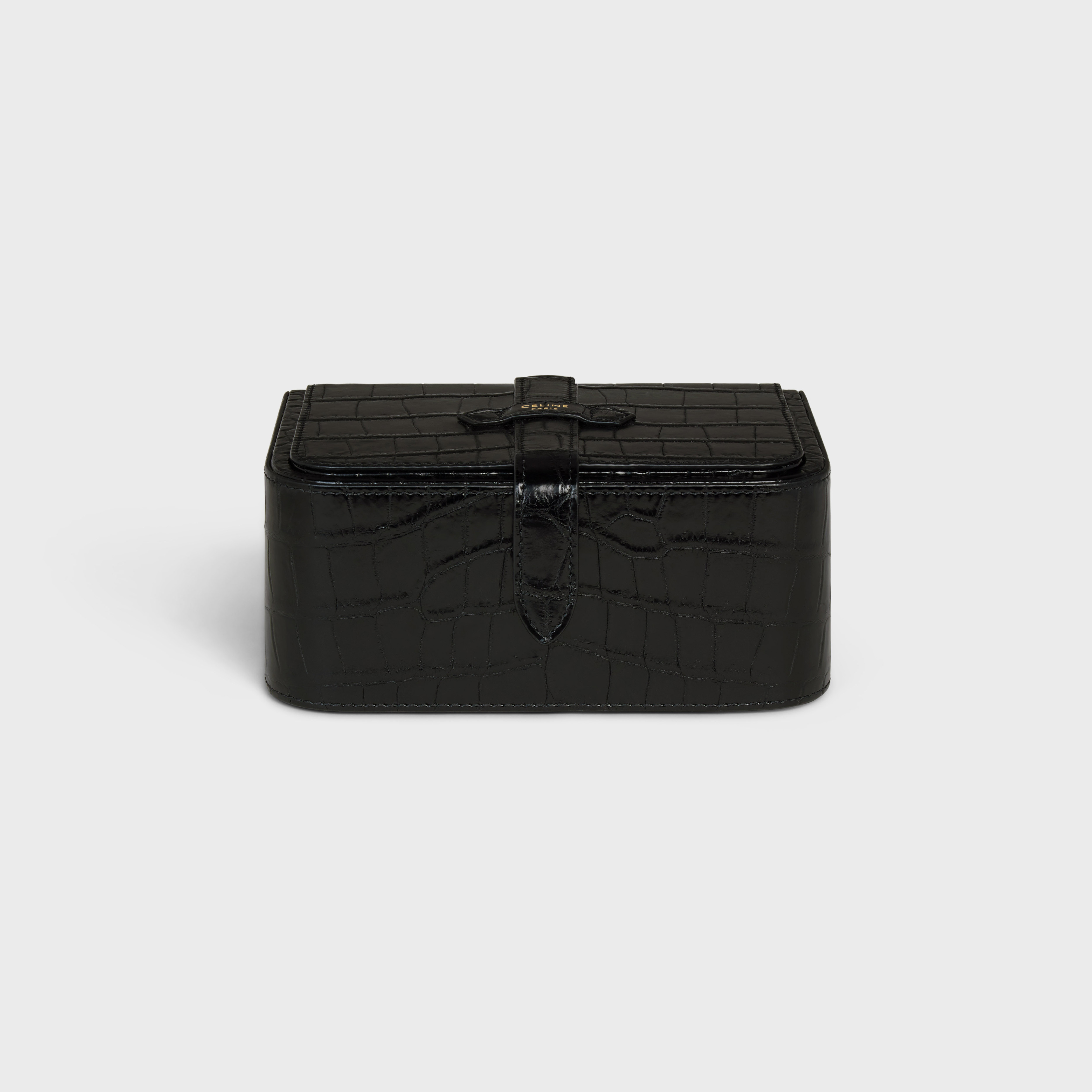 large jewels case in crocodile - BLACK | CELINE