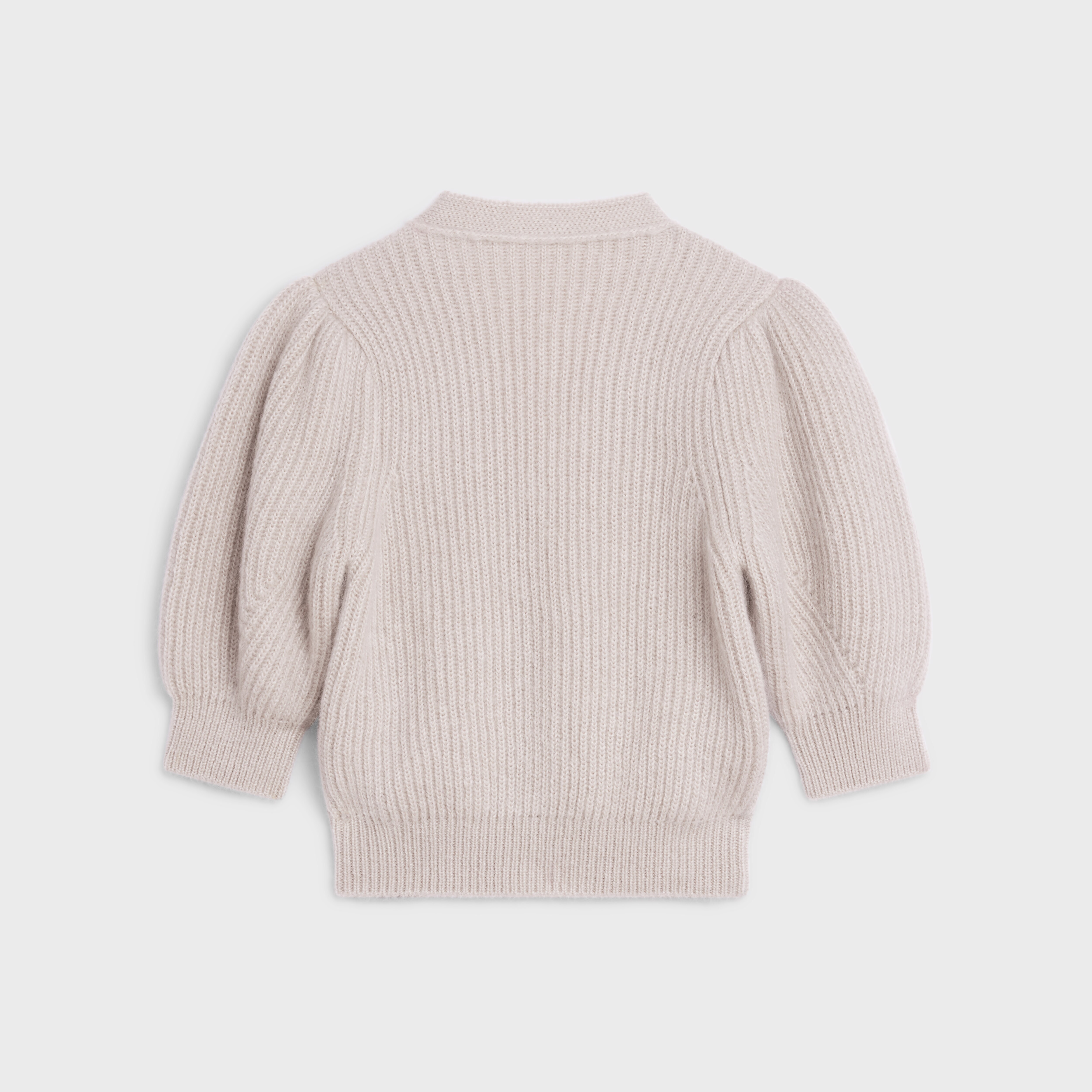 CROPPED RIBBED CARDIGAN IN SILK AND 