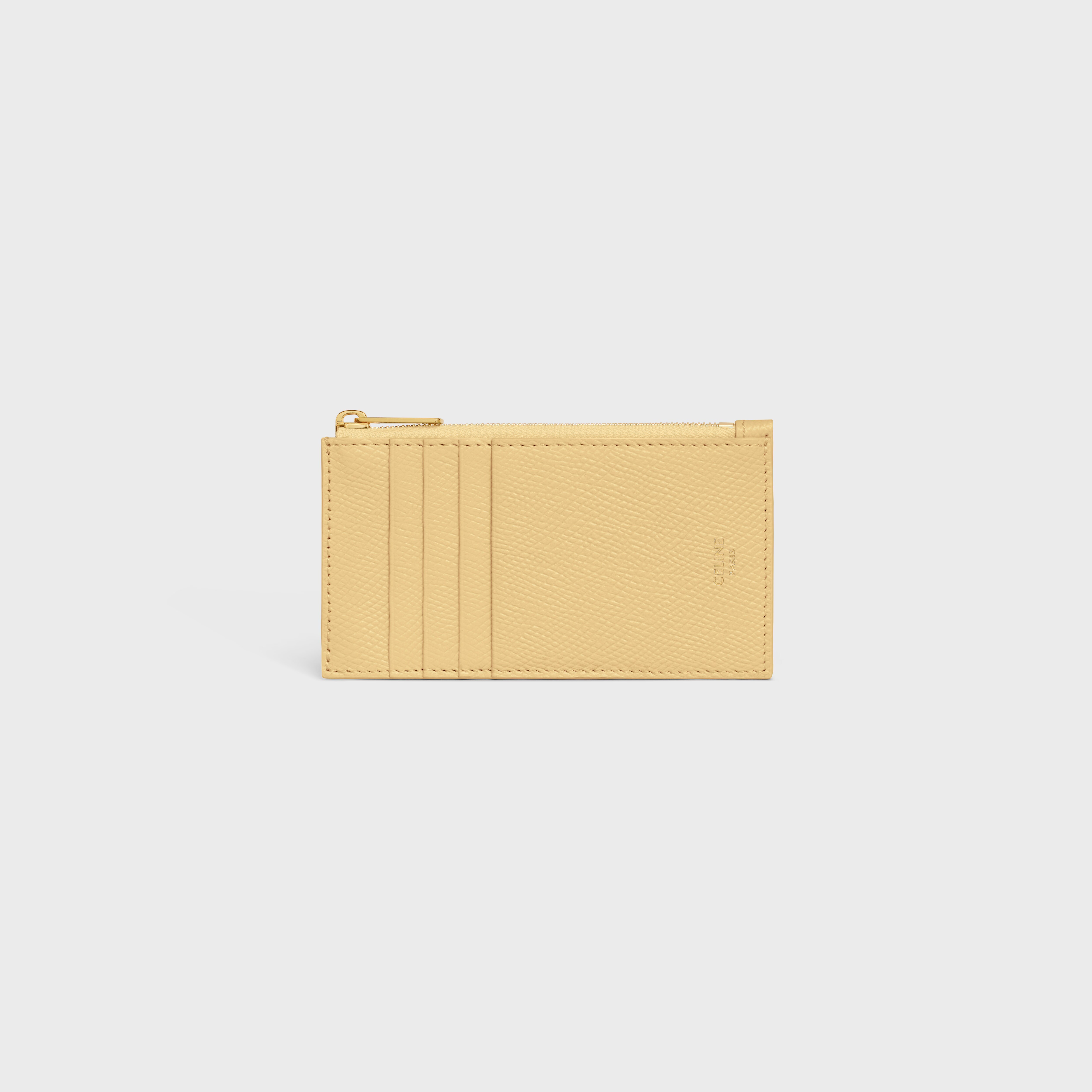 ZIPPED COMPACT CARD HOLDER ESSENTIALS in Grained Calfskin