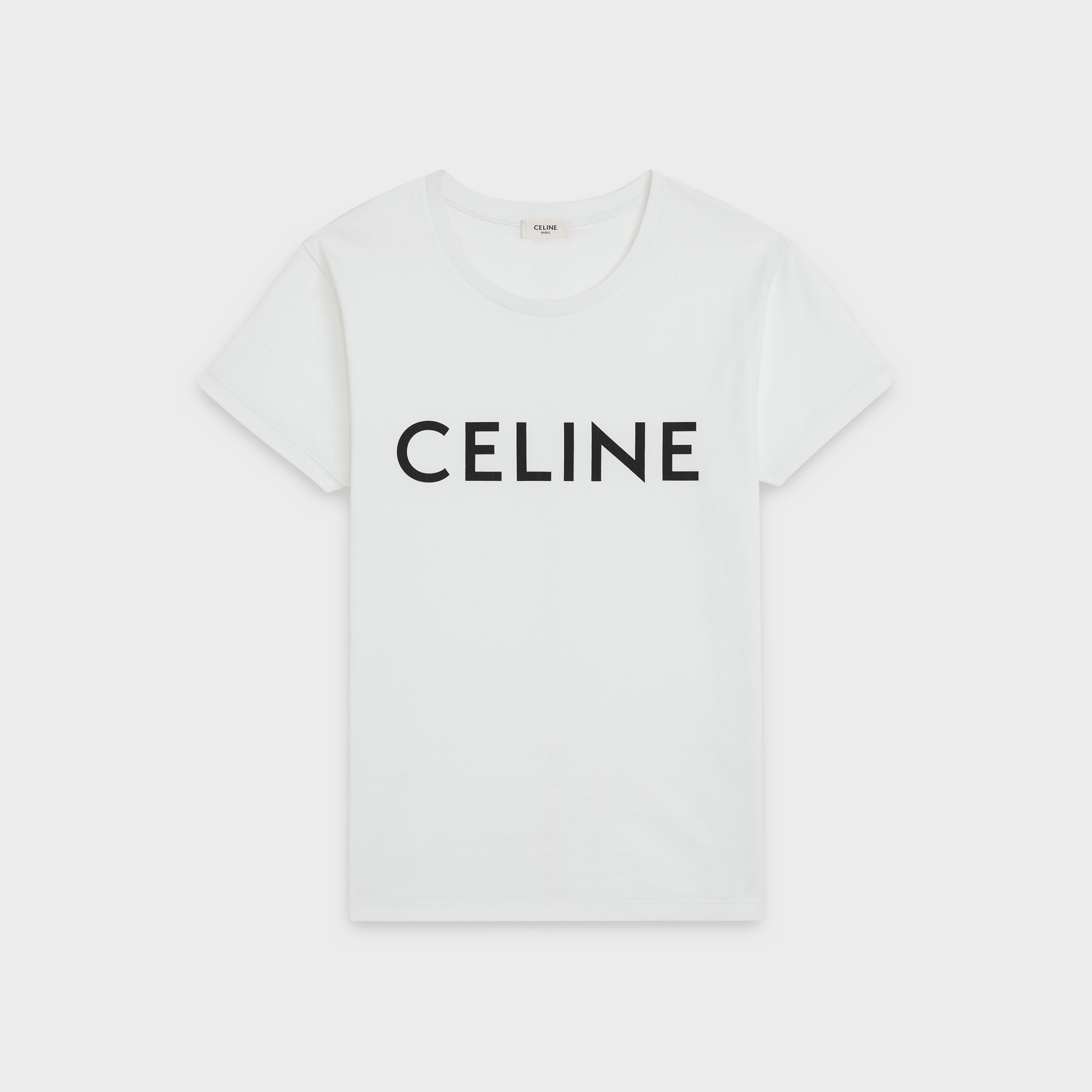 Svinde bort lungebetændelse siv CELINE LOOSE T-SHIRT IN COTTON JERSEY - ECRU / BLACK | CELINE