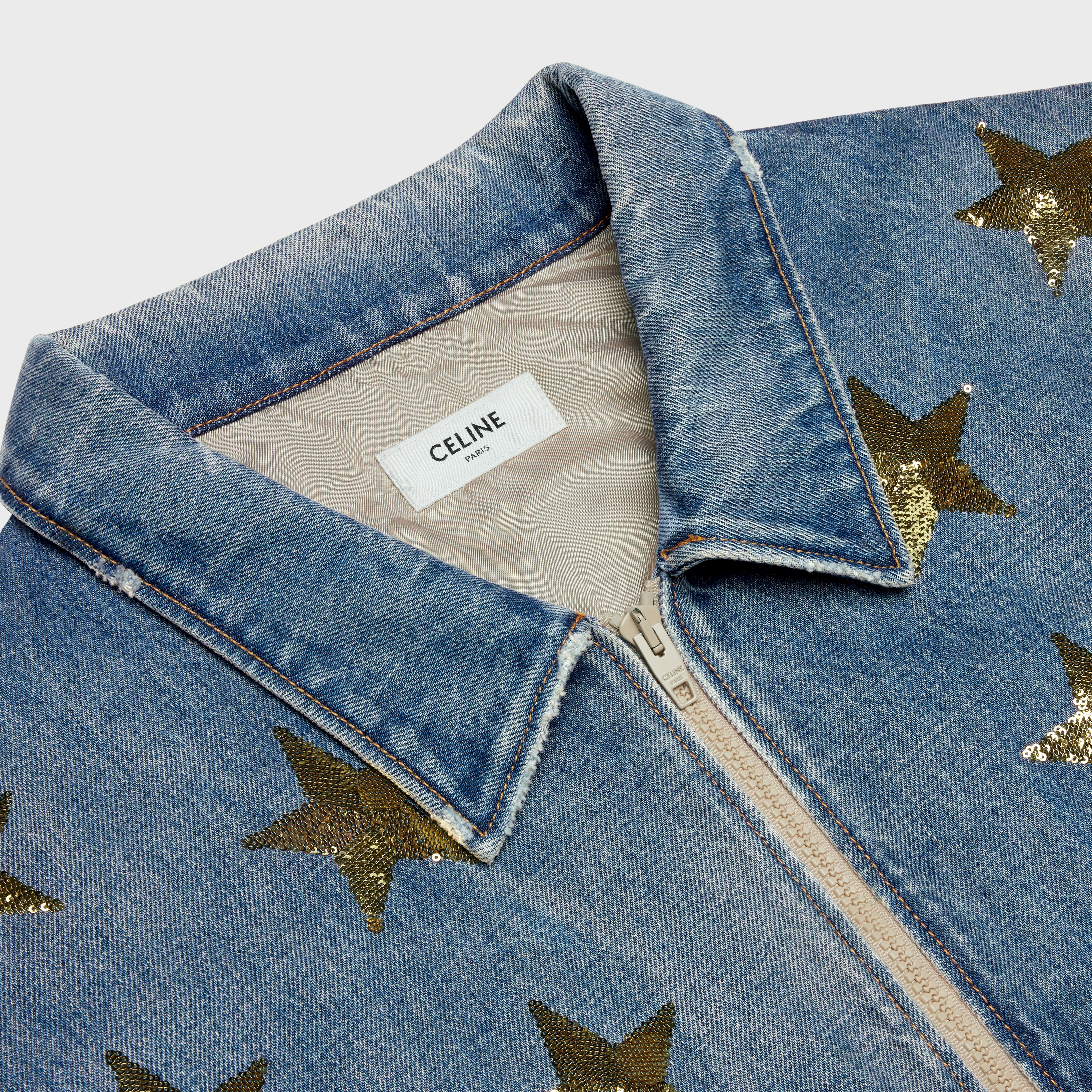 EMBROIDERED TEDDY JACKET IN UNION WASH 