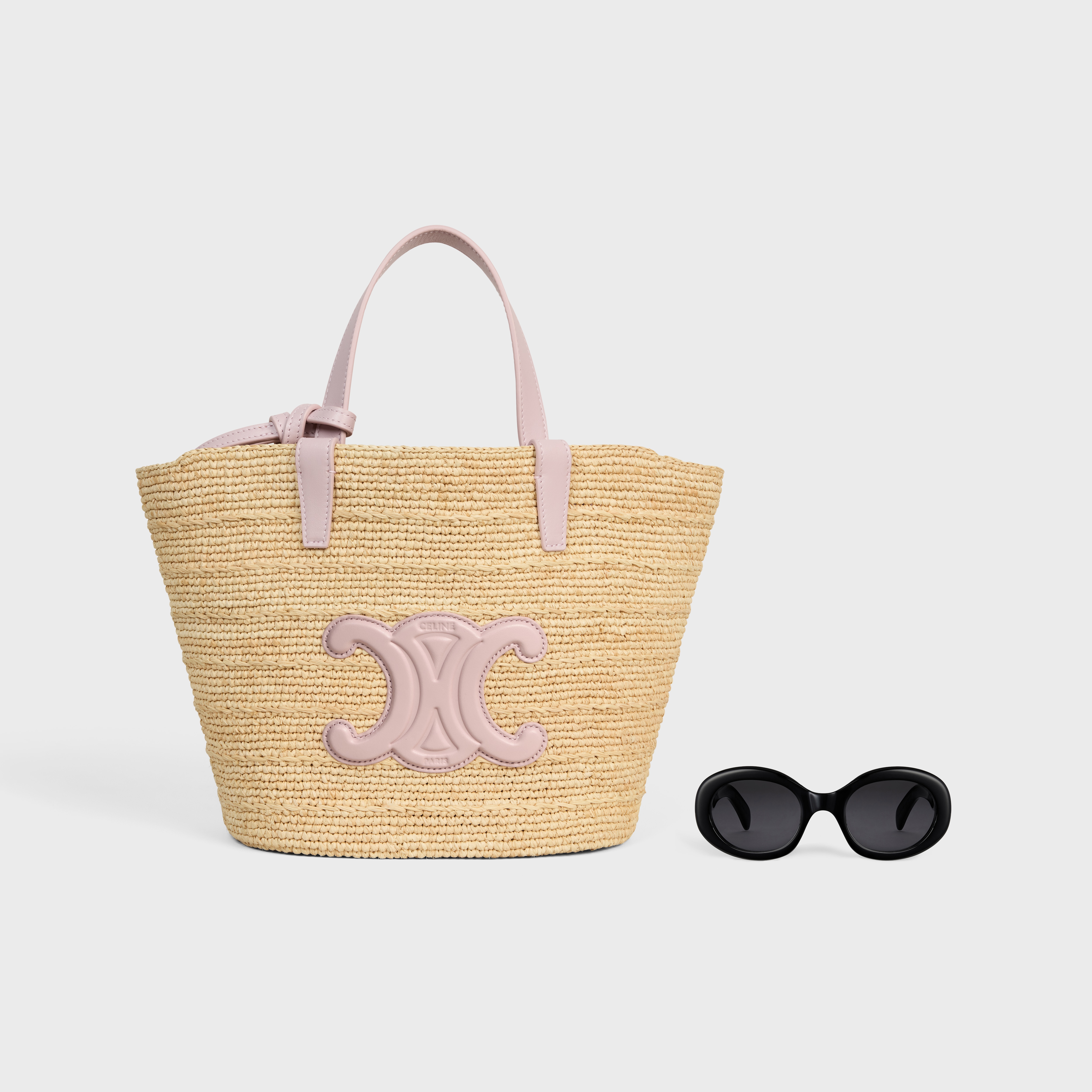 TEEN SUPPLE CELINE CLASSIC PANIER IN Raffia and calfskin 