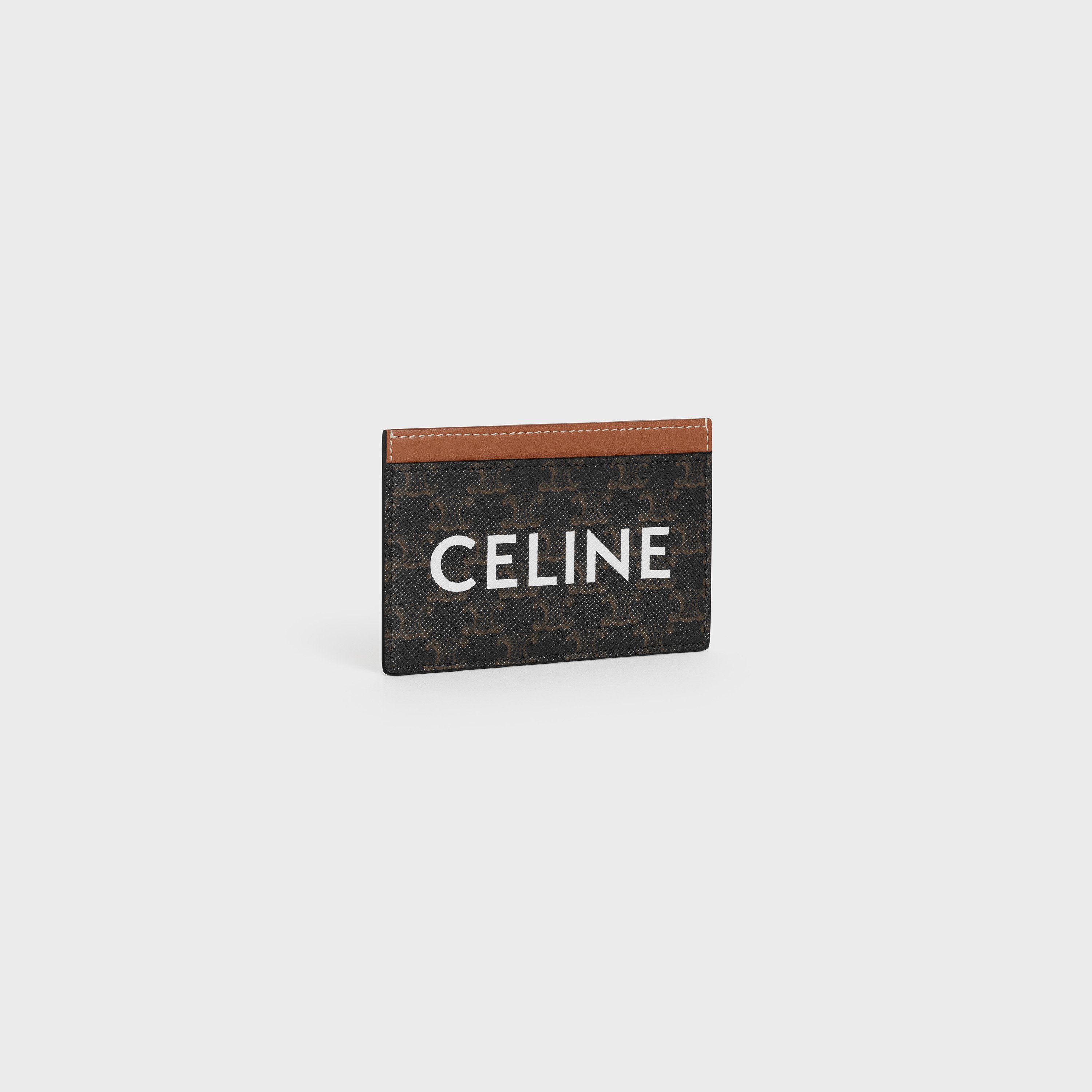 Zipped card holder in Triomphe Canvas and Lambskin